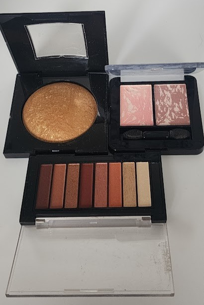 Unbranded Eyeshadow Palette Blush Bronzer Powder Compact 3 Piece Lot Face Makeup