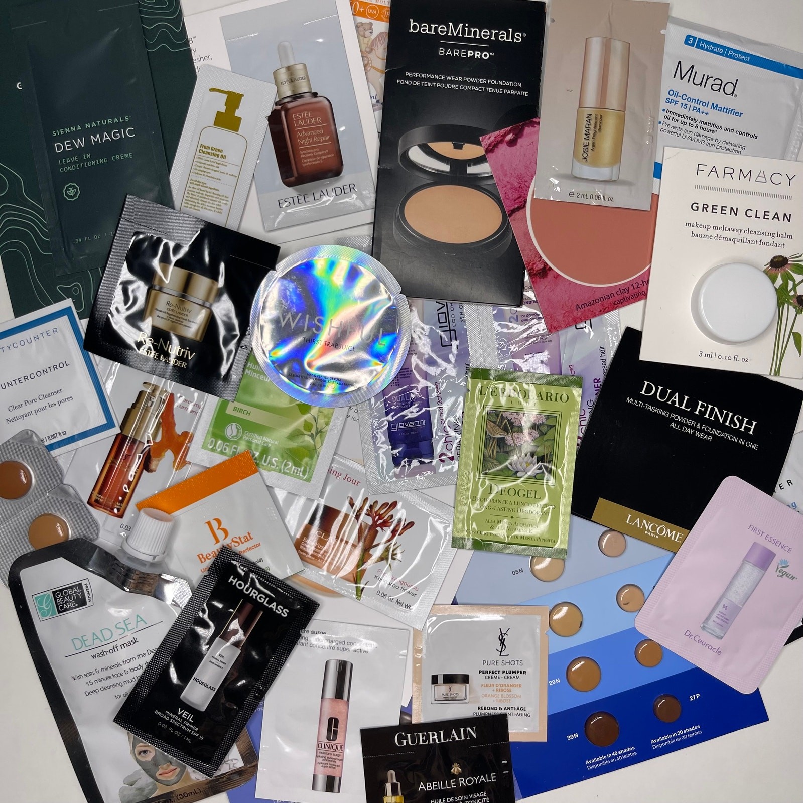 MAKEUP BEAUTY BUNDLE BOX — 25 PIECES! Estée Lauder Hourglass Murad Clinique YSL