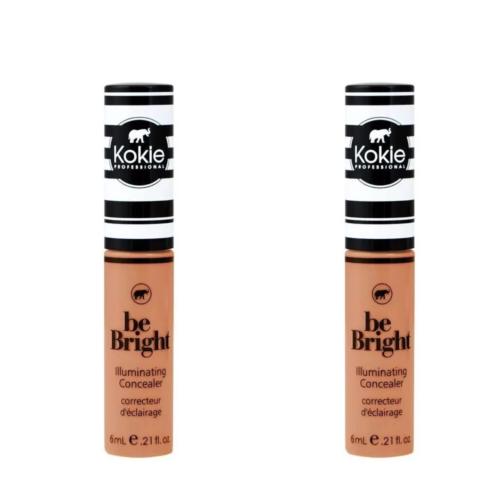 2 Pack Kokie Be Bright Illuminating Concealer Color Corrector Peach