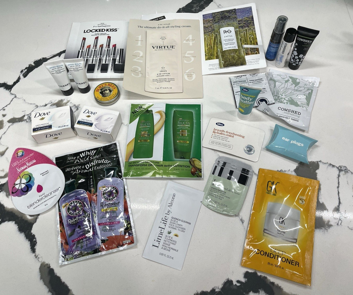 Mixed Lot Travel & Sample Size Cosmetic Skincare Makeup Hair Samples 22pc