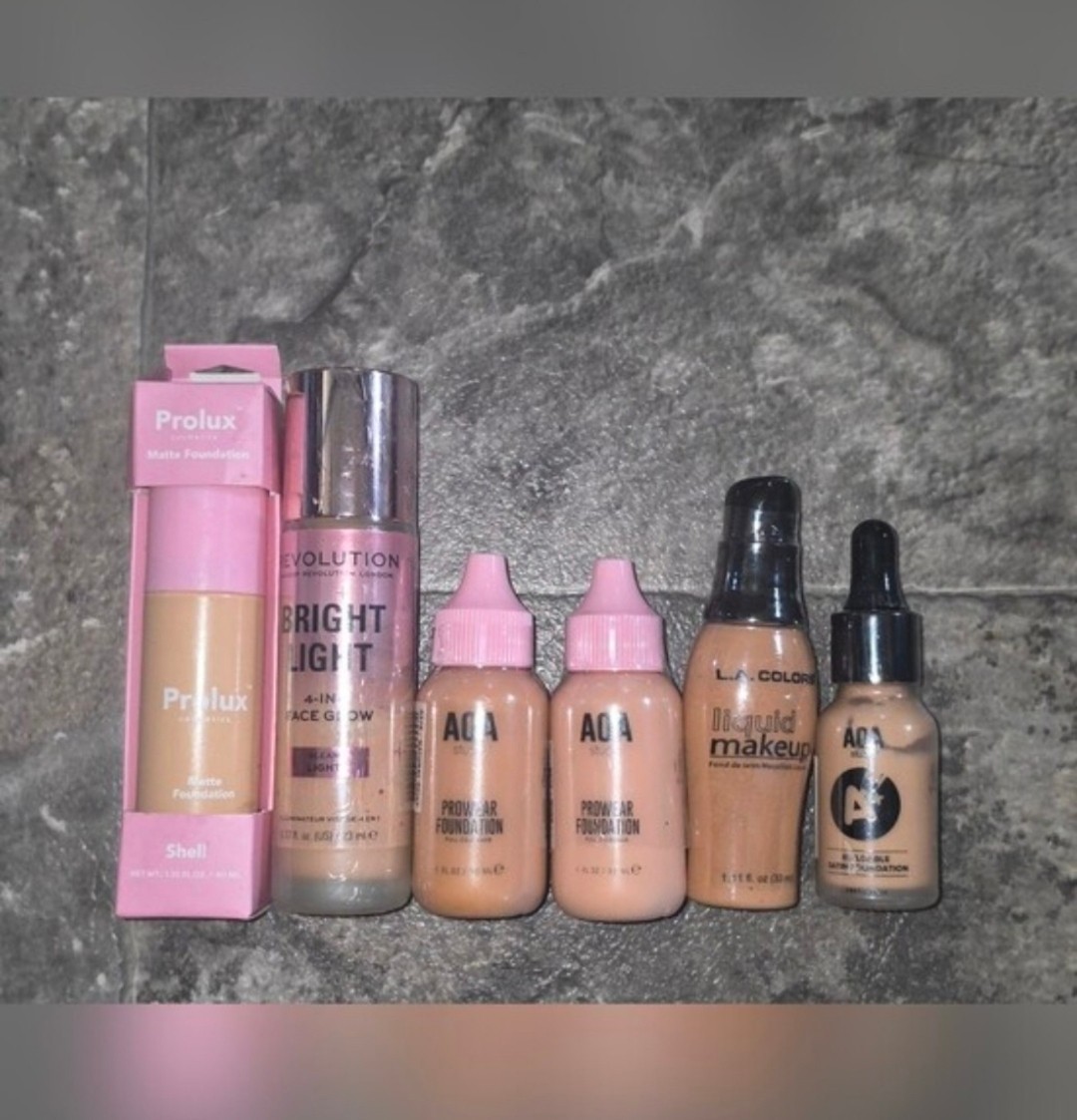 Foundation Bundle- Prolux, Makeup Revolution, AOA Studio & LA Colors BNIB