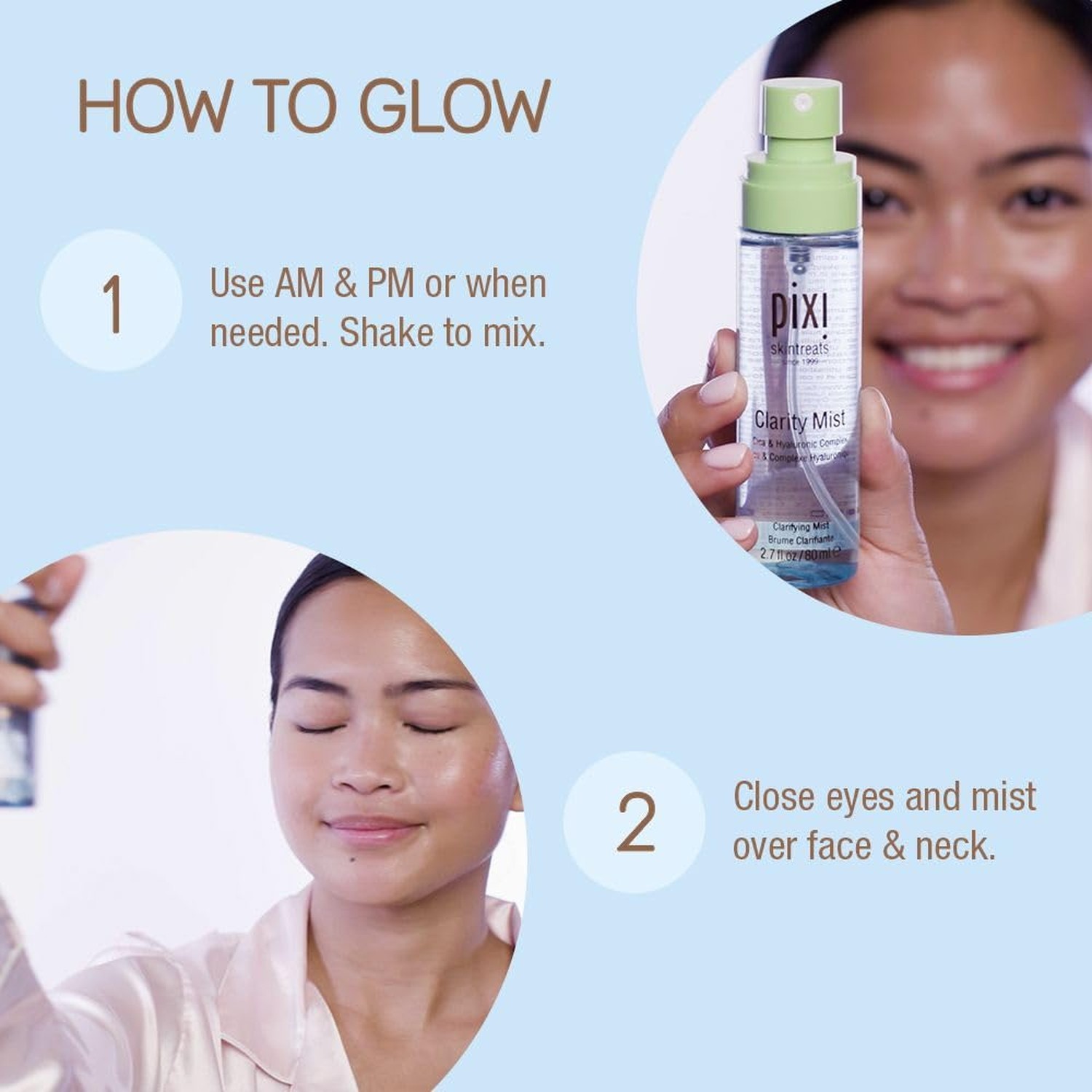 Pixi Beauty Clarity Mist | Cooling and Soothing | 80ml / 2.7 fl oz