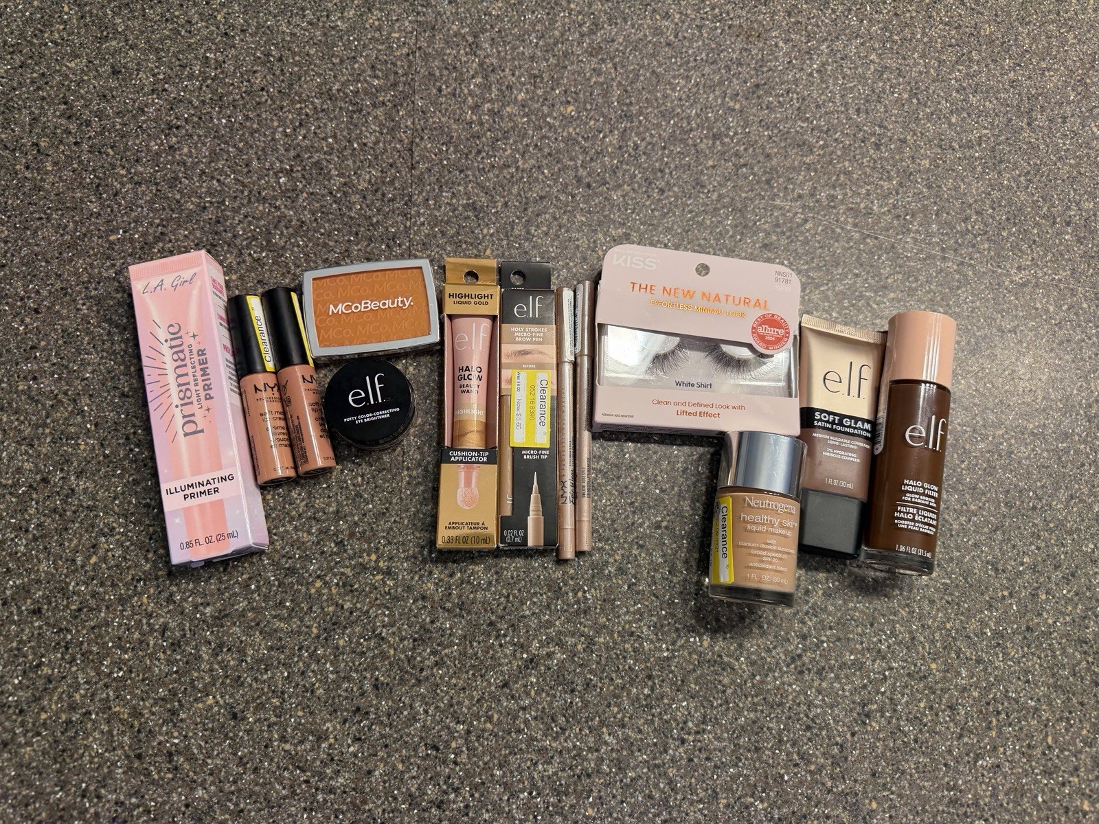 Makeup Bundle 13 Piece Lot: Kiss, Elf, NYX, Neutrogena, L.A. Girl NEW