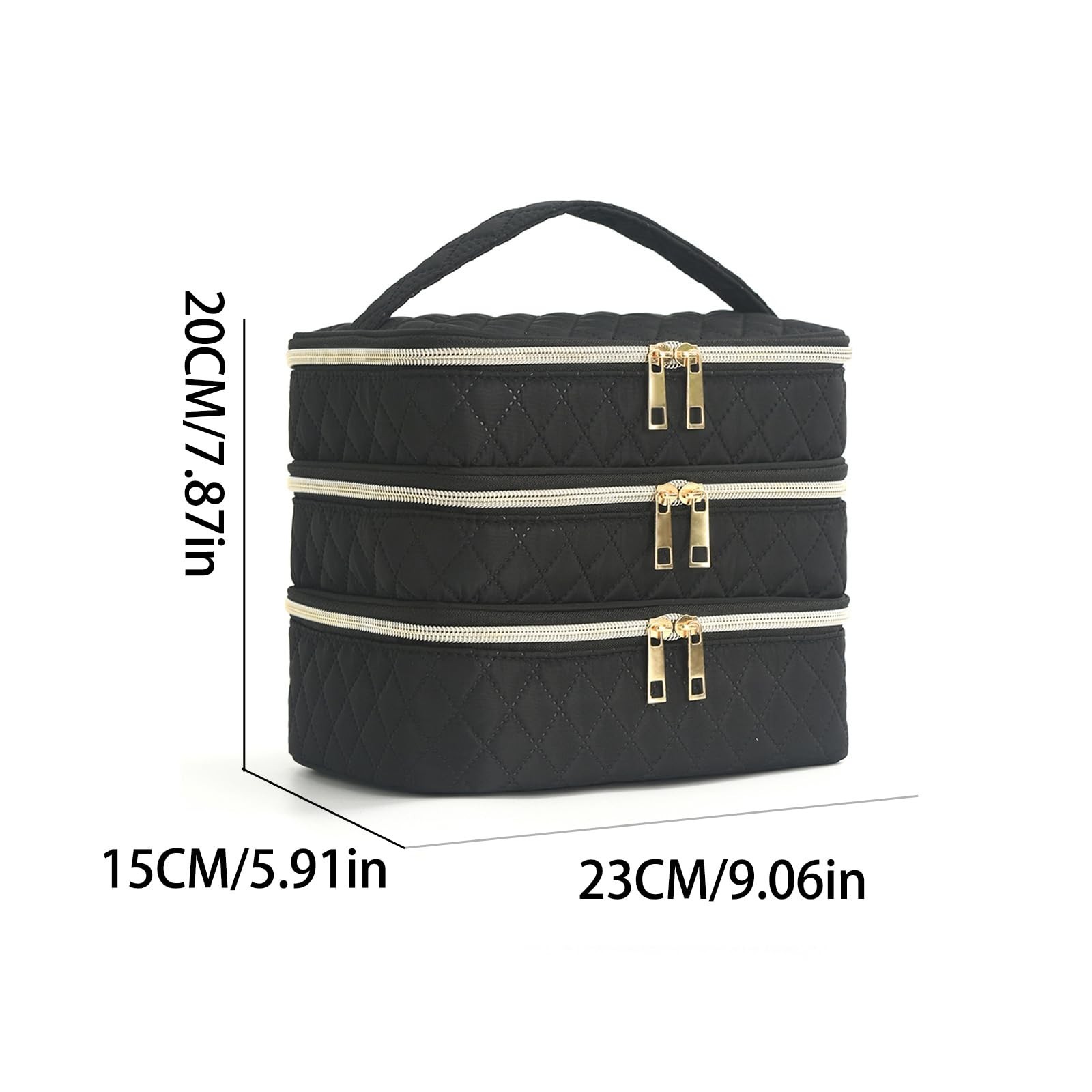 Travel Makeup Bag for Women Three Layer Large Cosmetic Case Water-resistant T…