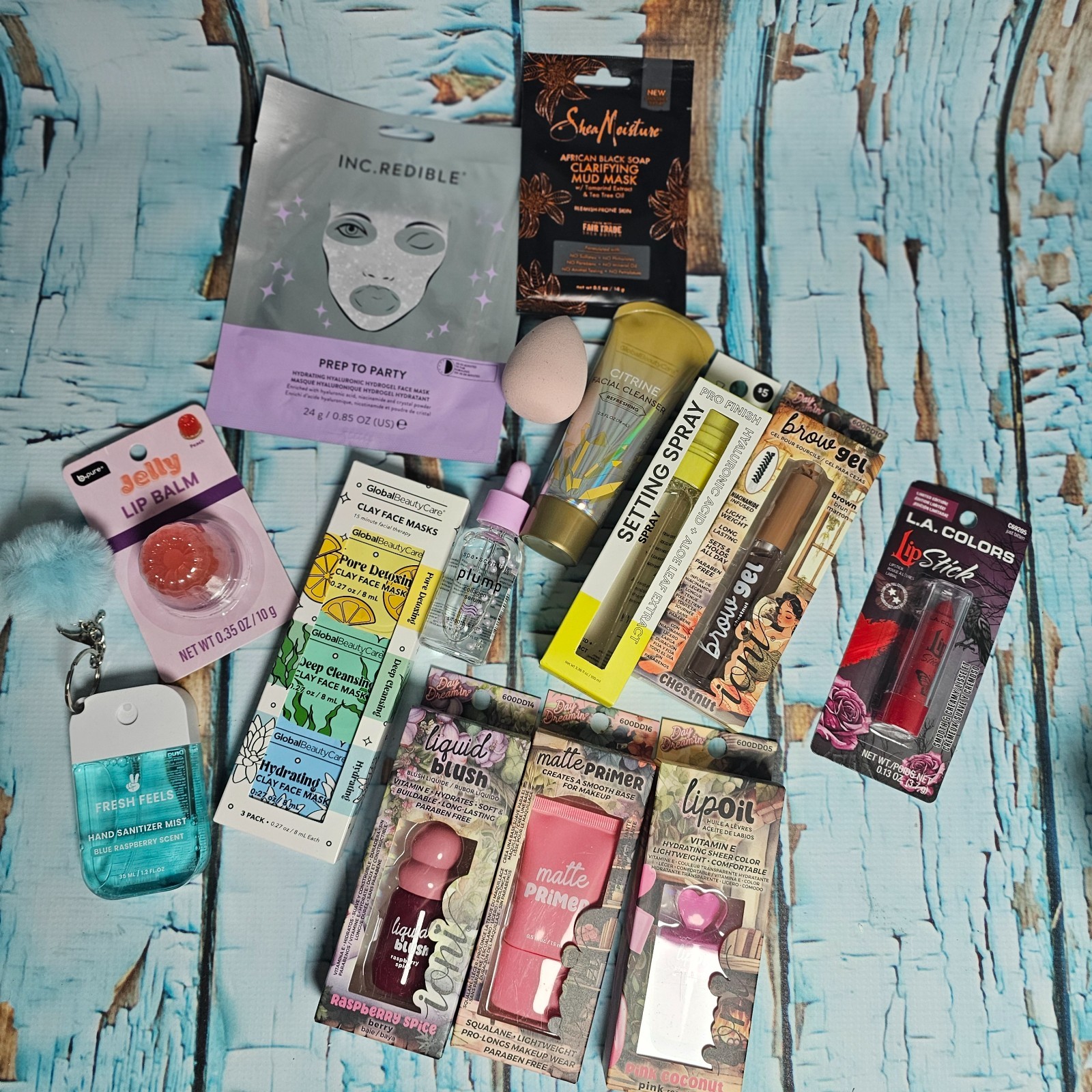 New Ioni Beauty Bundle Skincare Makeup Masks Primer Blush Lip Balm 15+ Items
