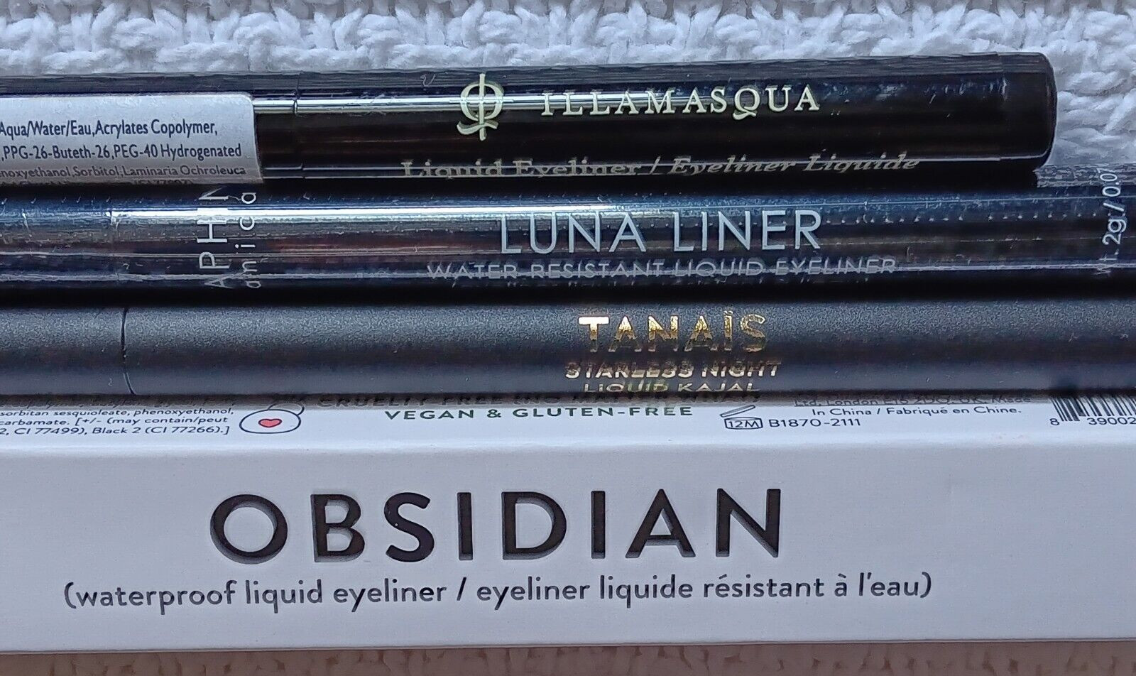 Obsidian Tanais Seraphine Illamasqua Botanicals Luna Black Eyeliner Lot Full Sz