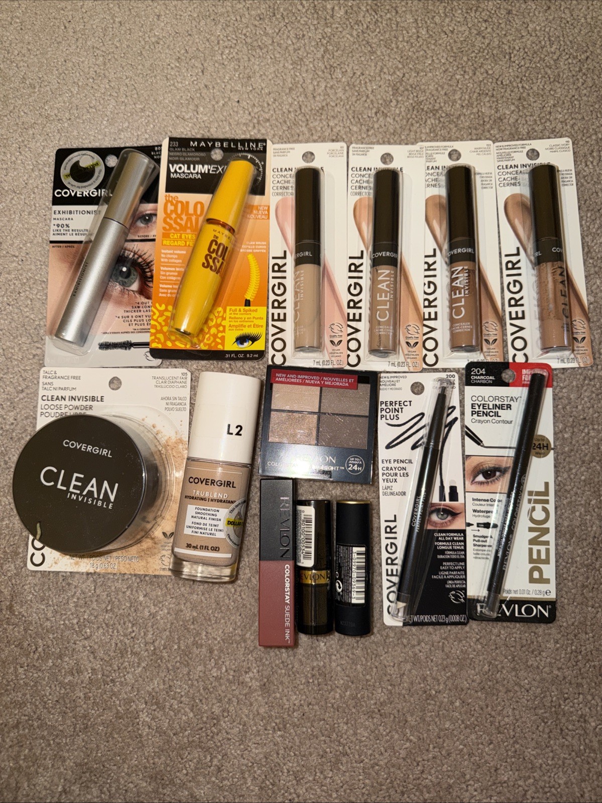 Lot Of 14 Drug Store Cosmetics (Revlon, Covergirl And Maybelline) All Sealed