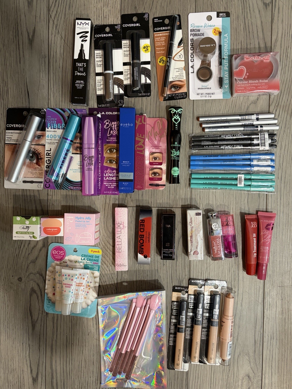 Assorted Full Size Makeup Lot: Covergirl NYX Maybelline LA Colors Essence
