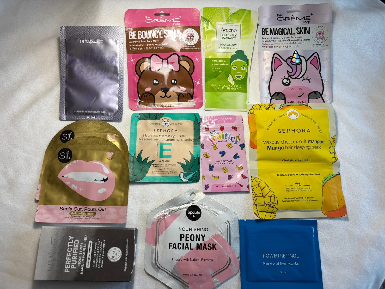 11 Pc Facial Skincare, Hair, Eye, Nose, Lips, Face Masks – Sephora, Ulta, Creme