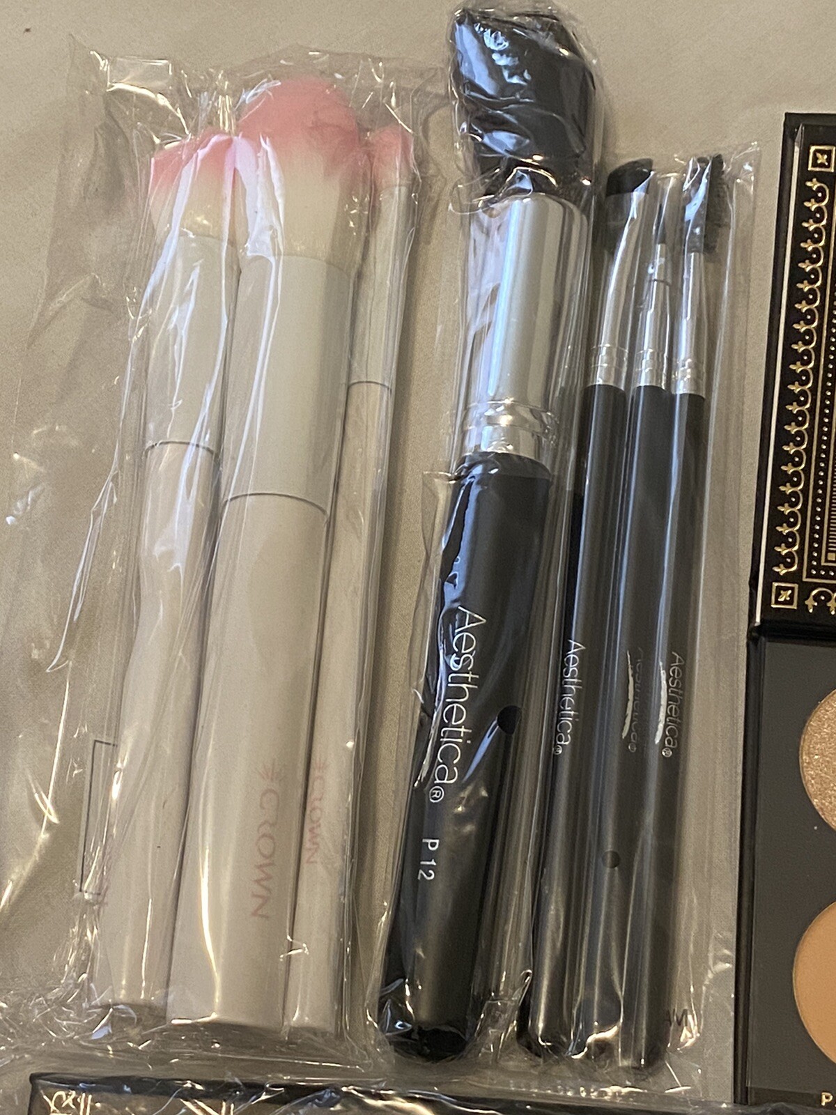 Lot of 14 Full Size Make Up- Brush, Brush Cleaner, Ace Beaute Eyeshadow Palette