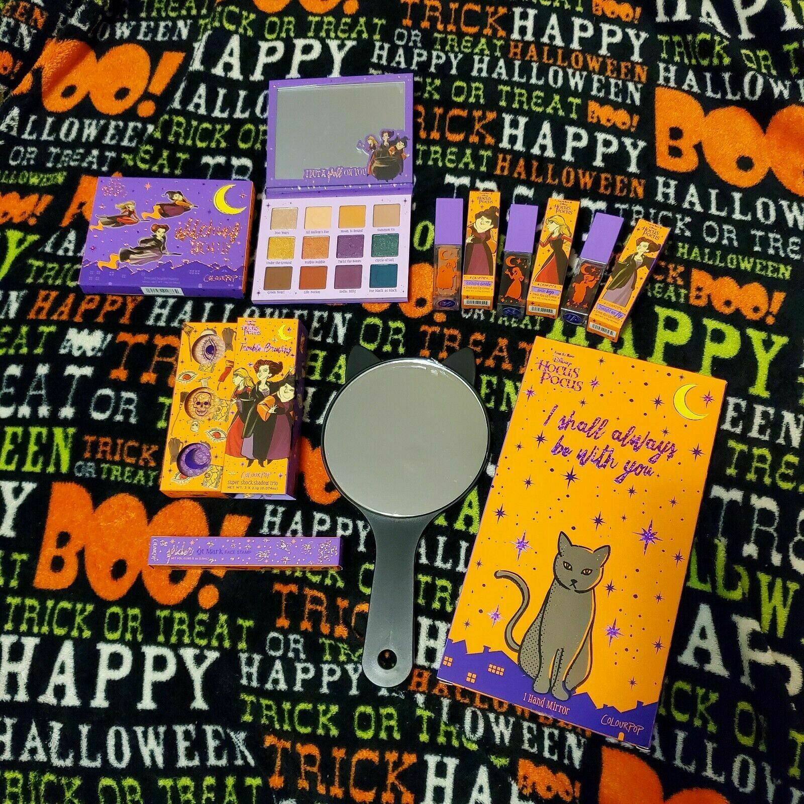 Colour pop X Hocus Pocus Make Up Eyeshadow, Lipstick, Mirror, Candle Collection