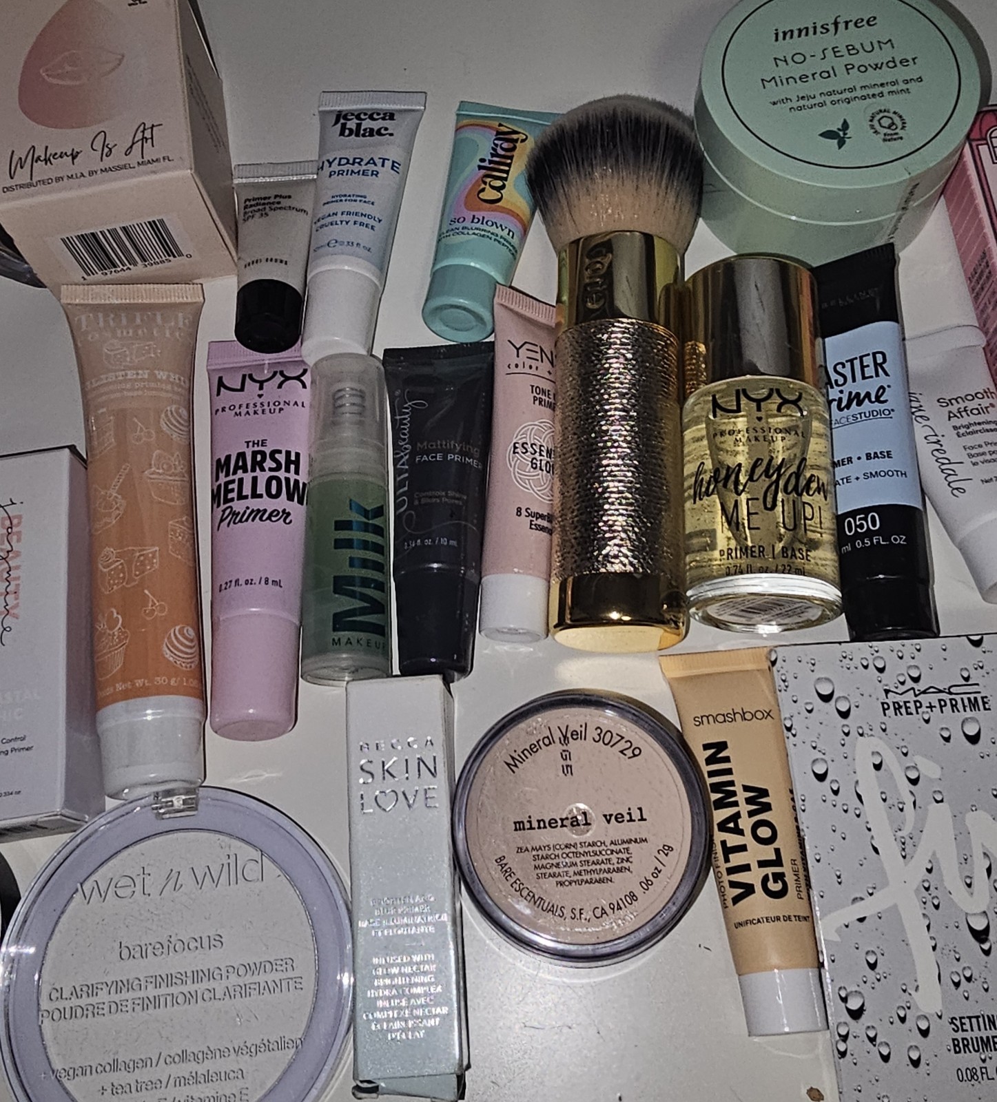 HUGE Lot / Bundle 55+ Piece Face Makeup – Primer * Setting Spray * Baking Powder