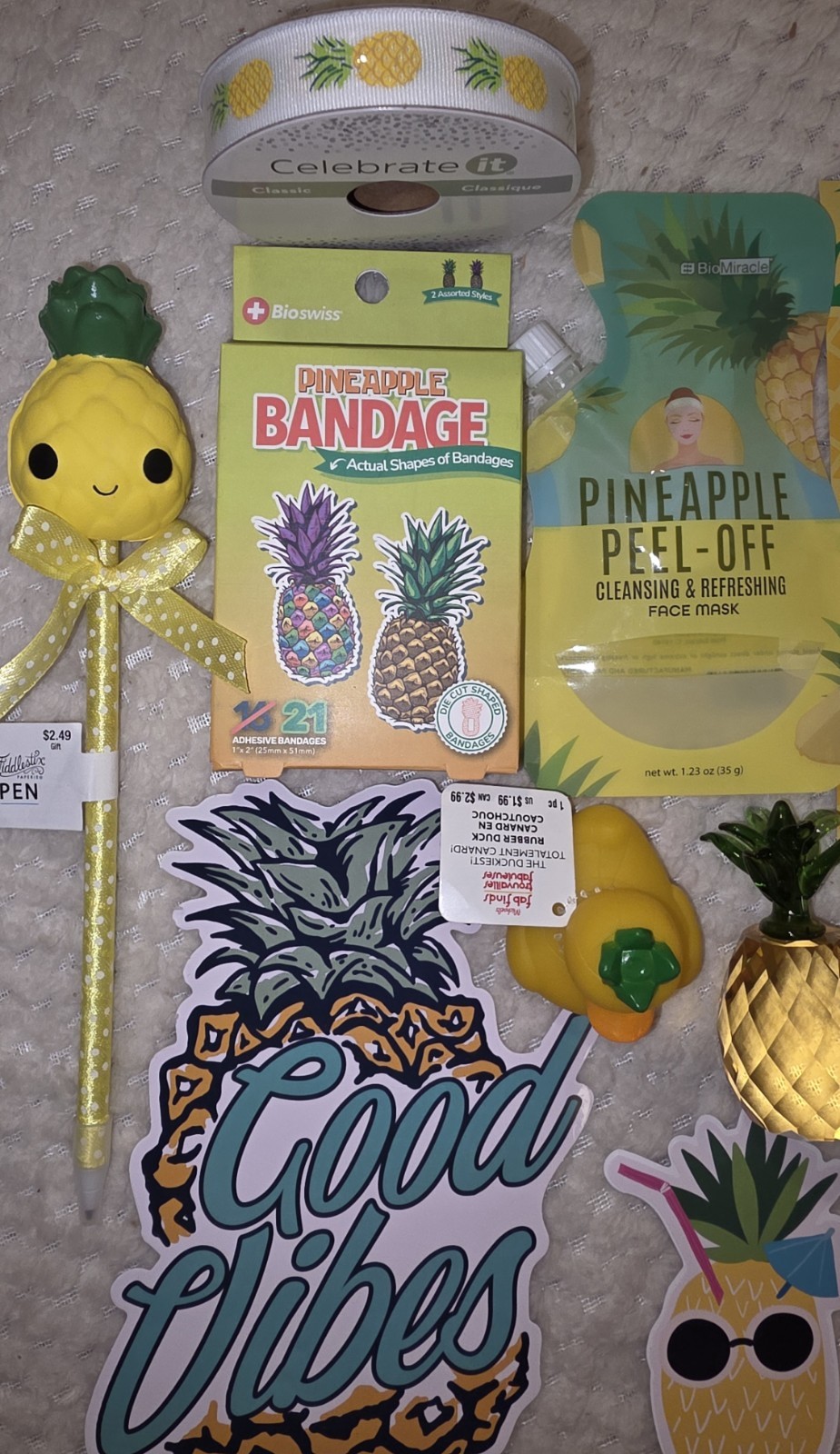 Pineapple 🍍 Lovers Gifts HUGE NEW LOT 17 Pcs Highlighter Crystal Paper Weight