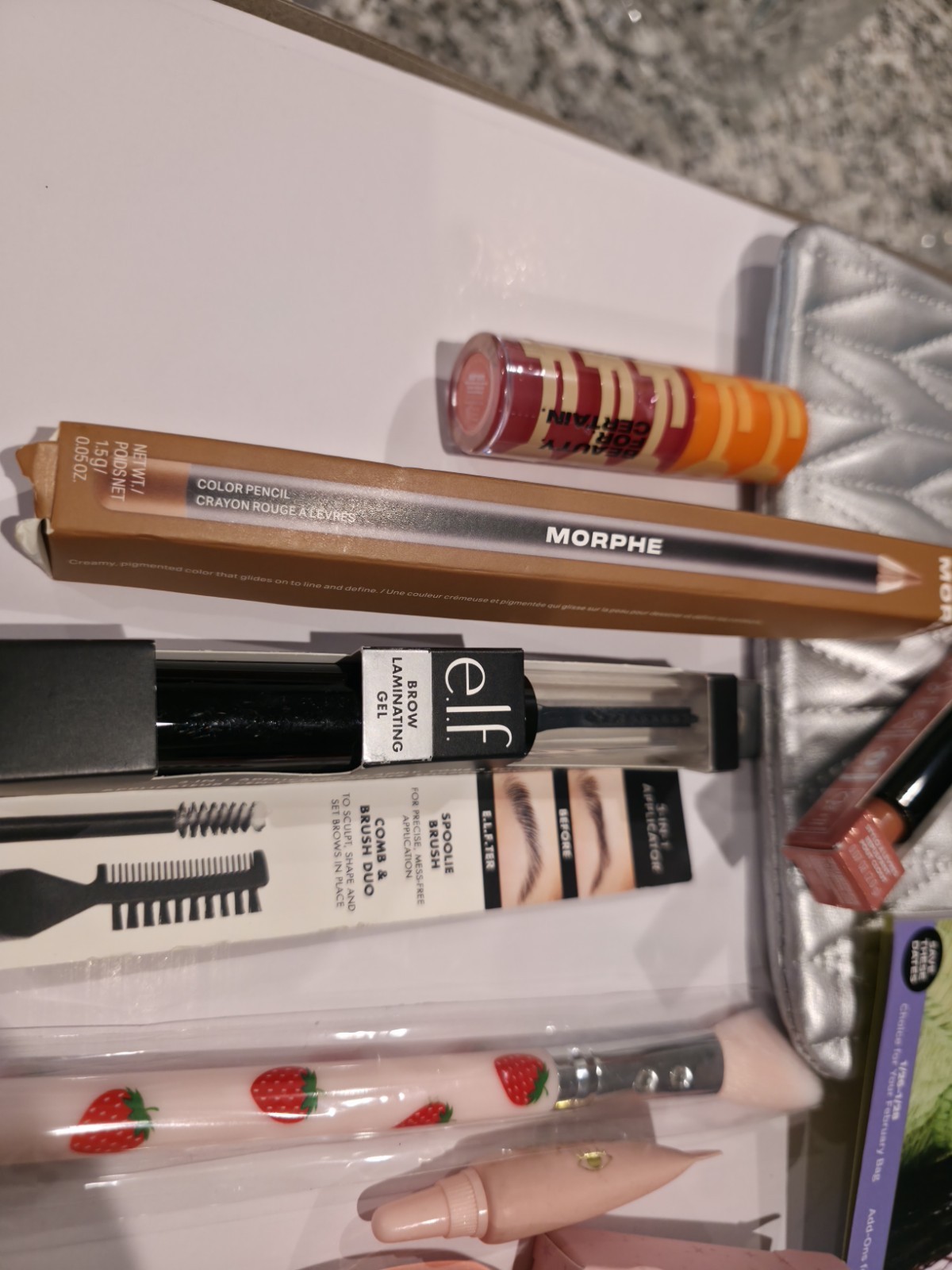 e.l.f., Morphe, Moonslice Beauty Makeup Lot Brow Gel, Pencil, Blush, Bag