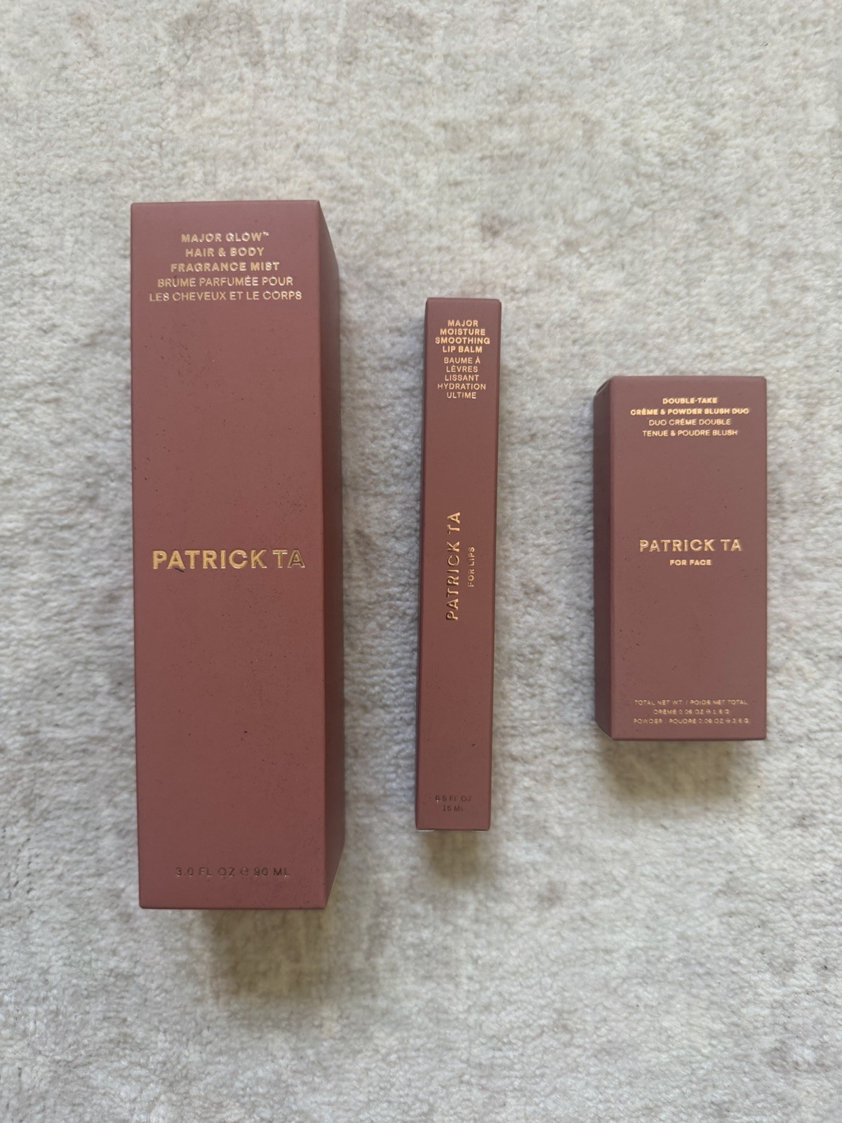 Patrick TA Hair/Body Lips and Face 3 Pack Bundle Set Brand New