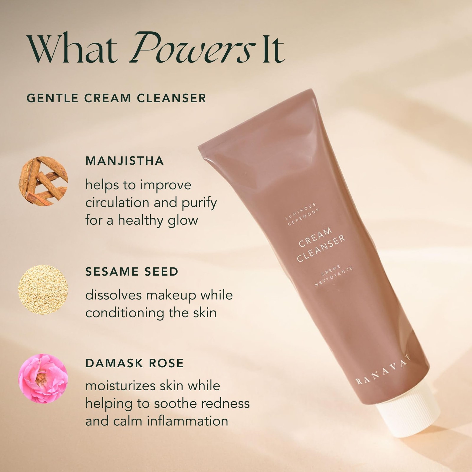 RANAVAT Cream Cleanser – Daily Facial Cleanser Doubles as Waterproof Eye Make…