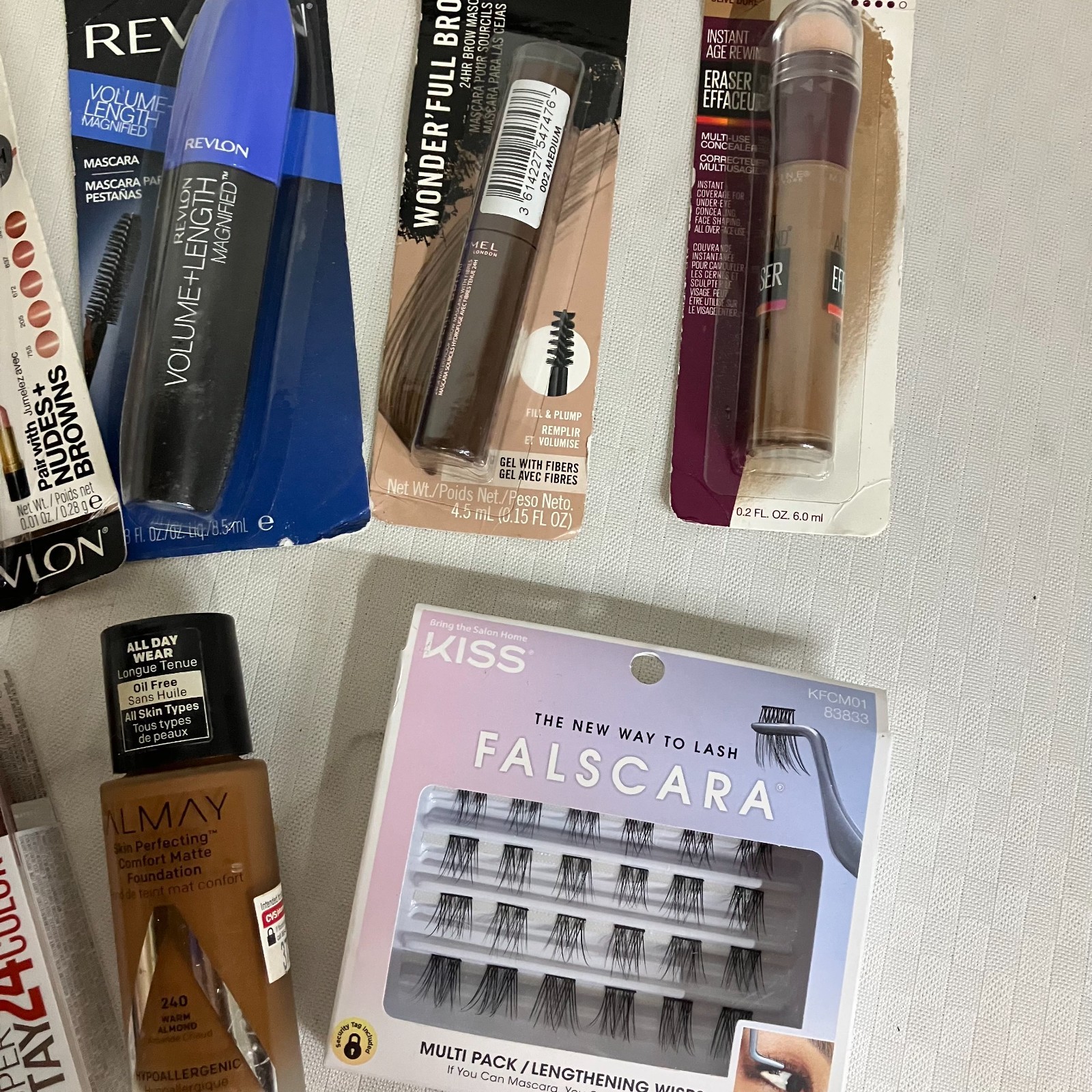 Revlon Maybelline Kiss Almay Rimmel New Sealed 10 Mixed Makeup Lot New Sealed