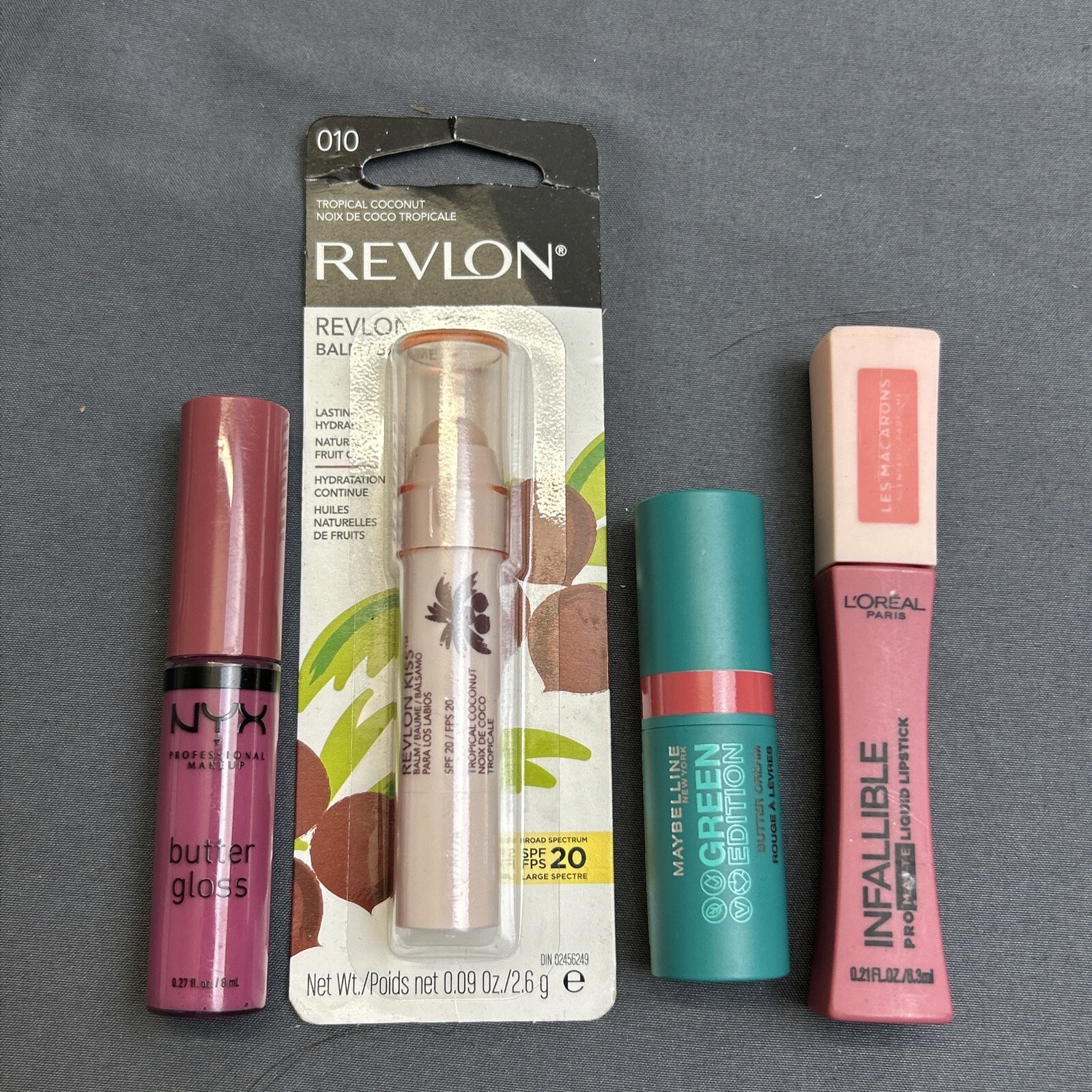 Mixed MakeUp Lot Of 4 Lips, Revlon, L’Oréal, Maybelline, NYX, Balm, Gloss, Etc
