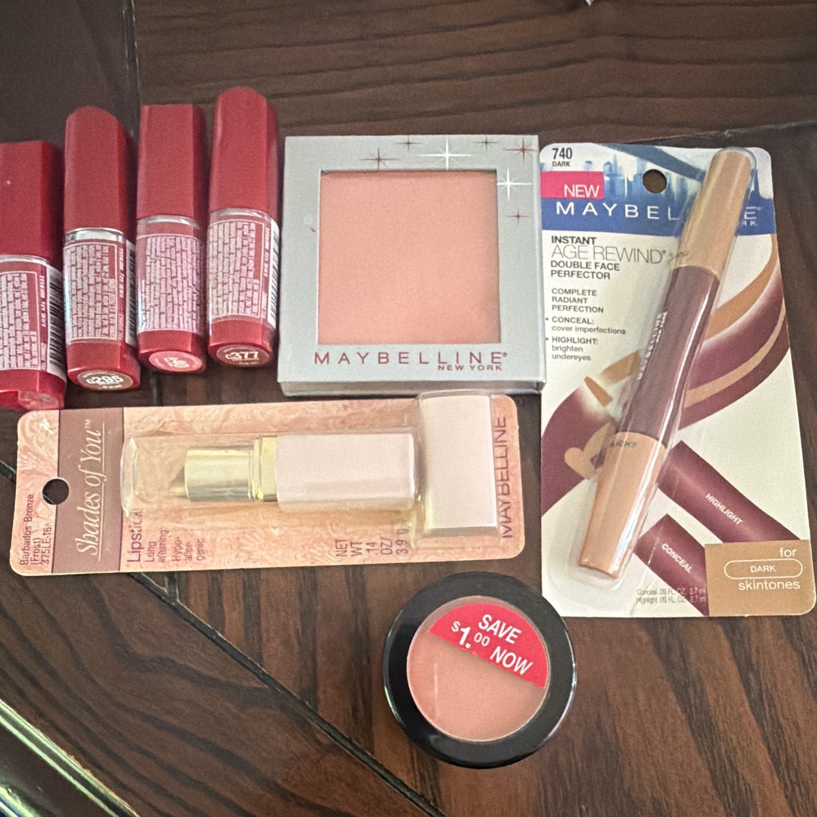 Maybelline Mixed Makeup Lot Lip Colors, Blush & Instant Age Rewind designer lot