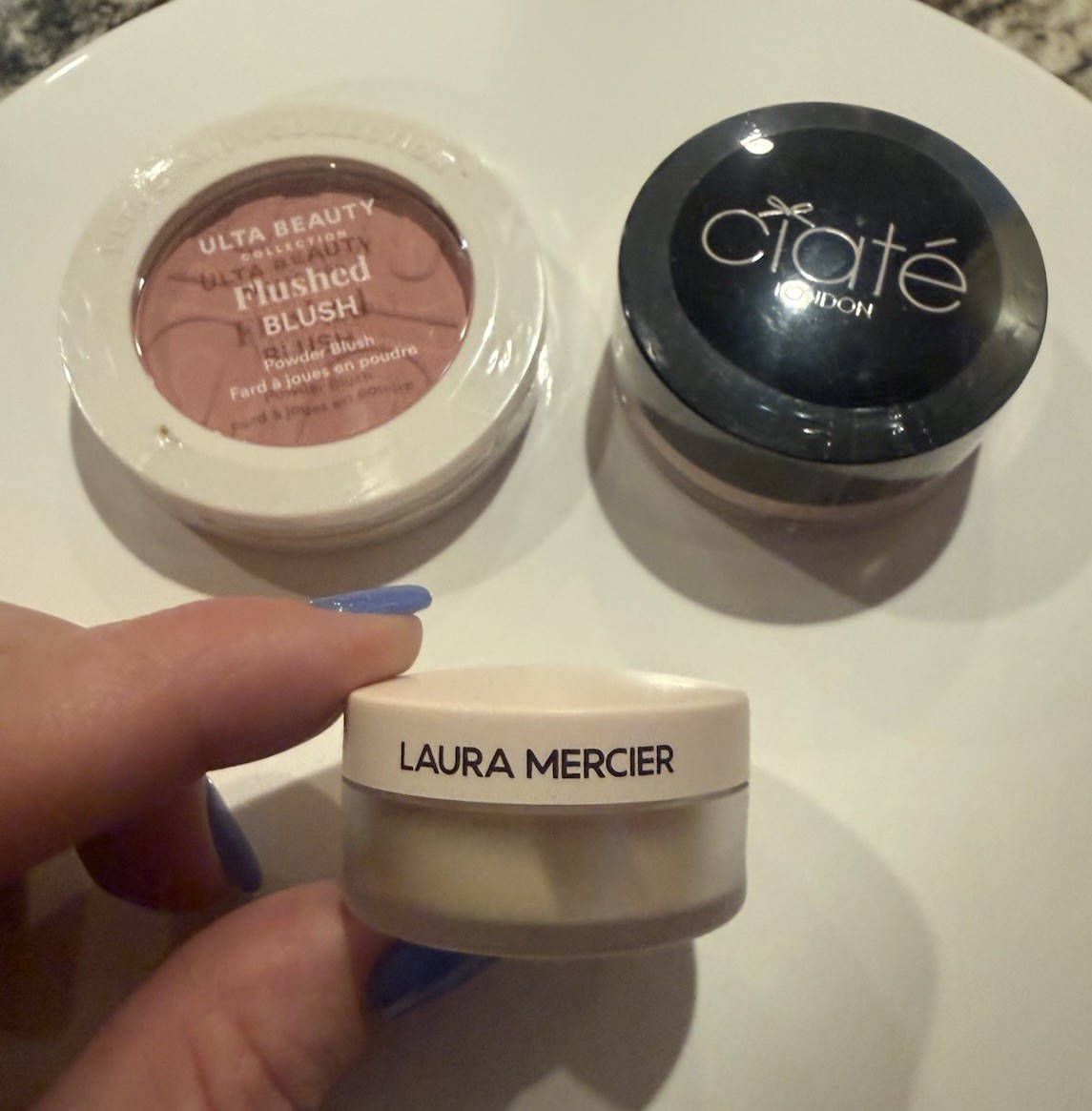 Lot If 3 Travel Face Items Blush & Powder Laura Mercier, Ciate, Ulta New And Sea