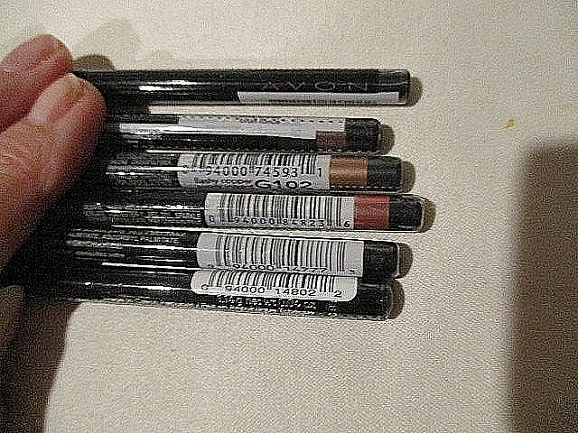 AVON GLIMMERSTICKS-Eye-Flashy Copper/Blackest Night/Brow-Soft Black/Dark Brown/+