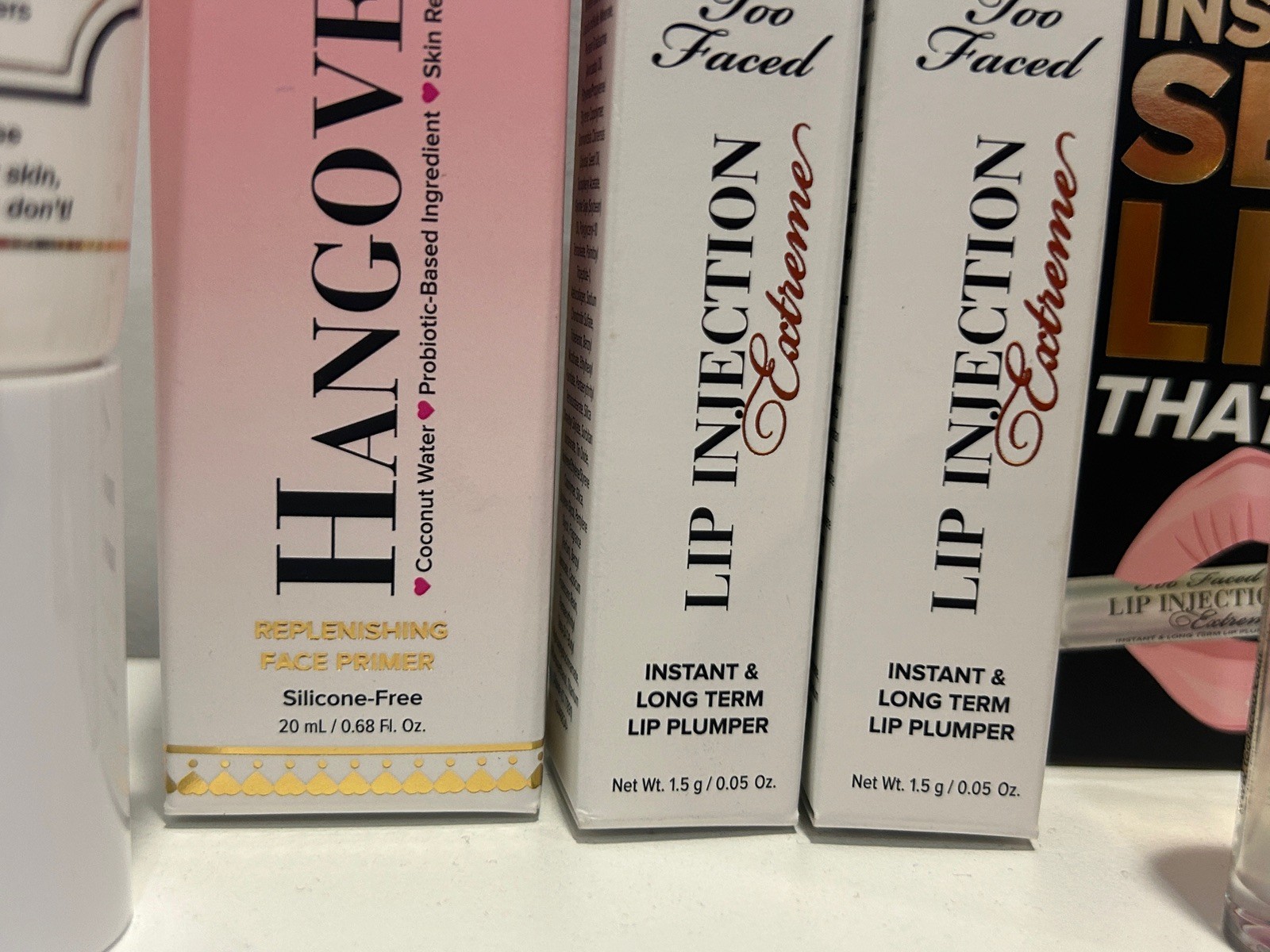 Too Faced Better Than Sex Mascara, Hangover RX, Lip Injection Extreme 4pc NEW