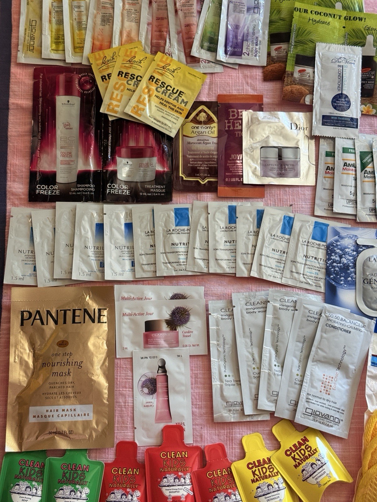 Lot 50+ Beauty Samples Dior Lancome Clarins Vichy La Roche-Posay Giovanni