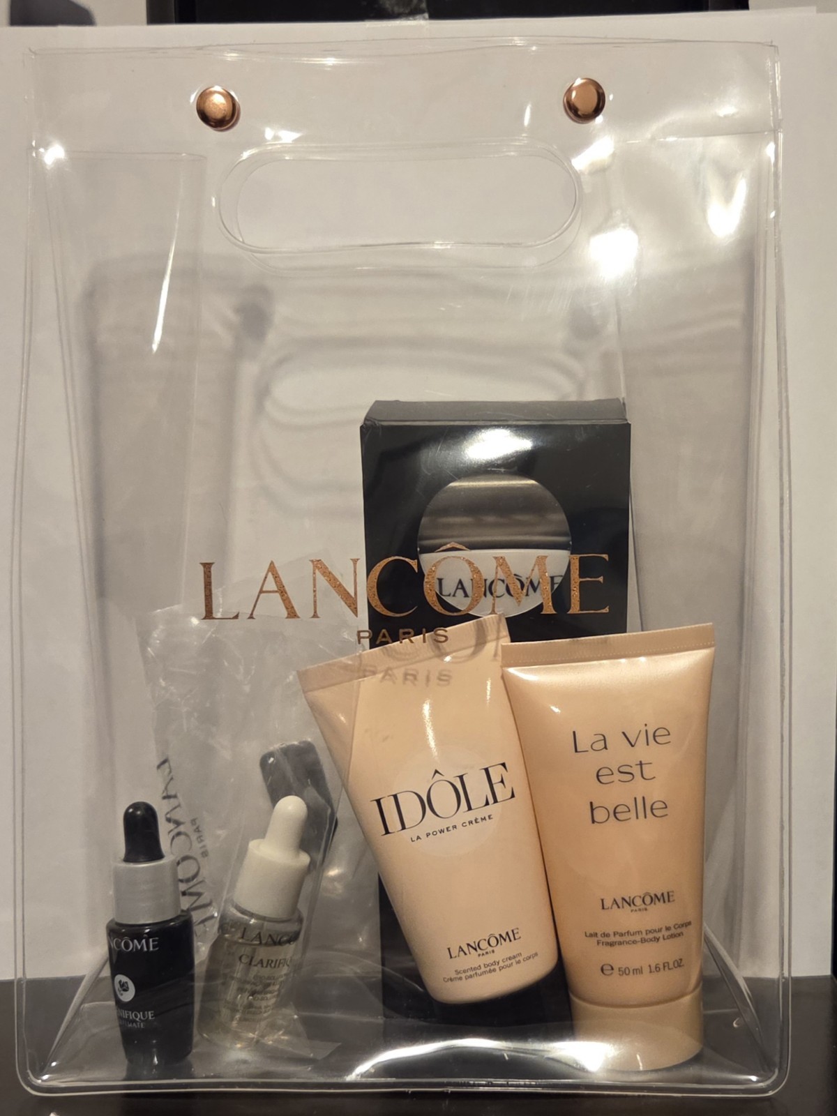 Lancome Skincare Mixed Lots With Facial Roller & Makeup Bag