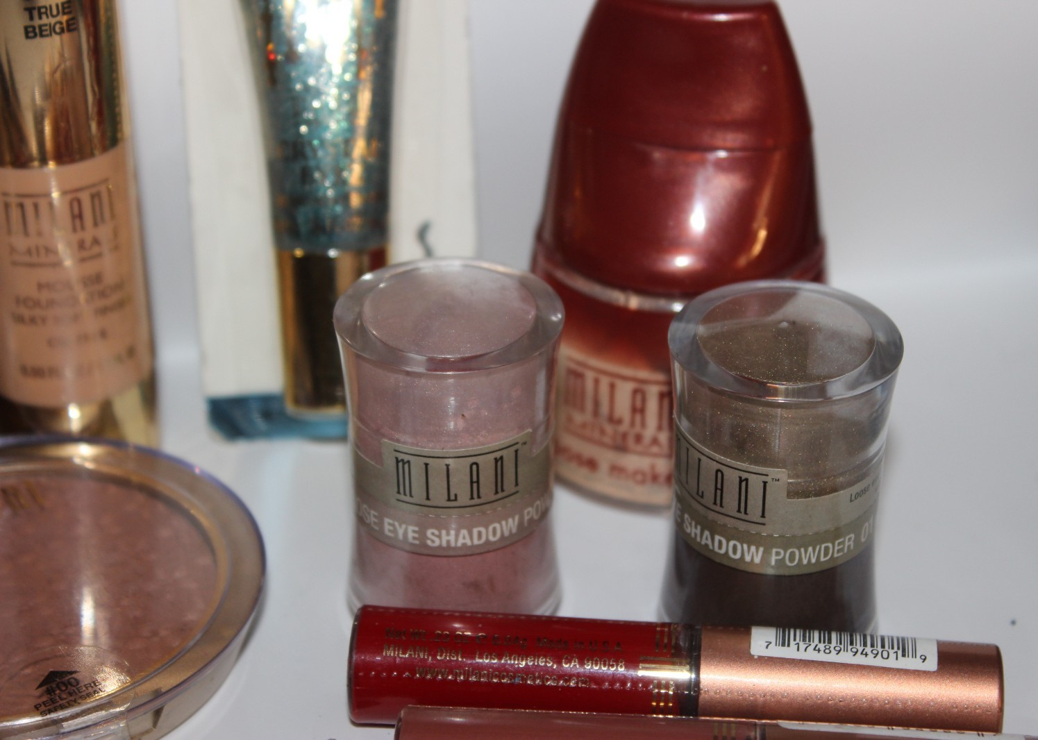 Huge 16 Lot Milani Assorted Eye Shadow, Lips, Loose & Pressed Powder, Mineral