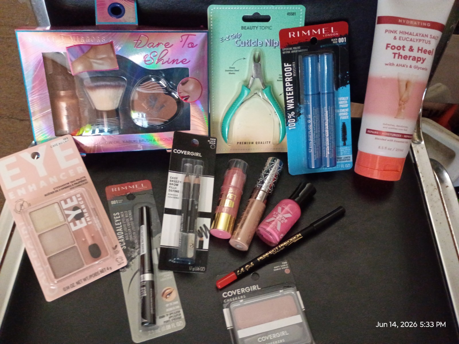 Assorted Full Size Makeup Lot: Rimmel Waterproof Mascara, CoverGirl Cheekers