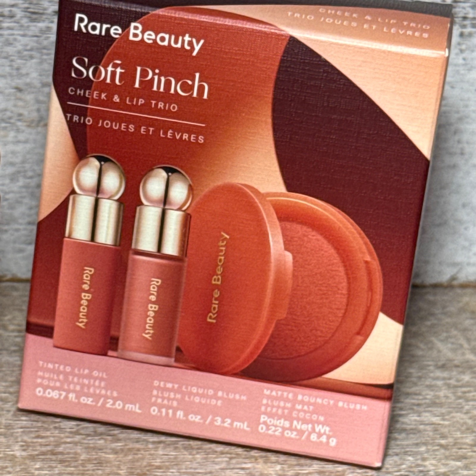 Rare Beauty Soft Pinch Cheek & Lip Trio Lip Oil, Dewy Liquid Blush, Matte Blush