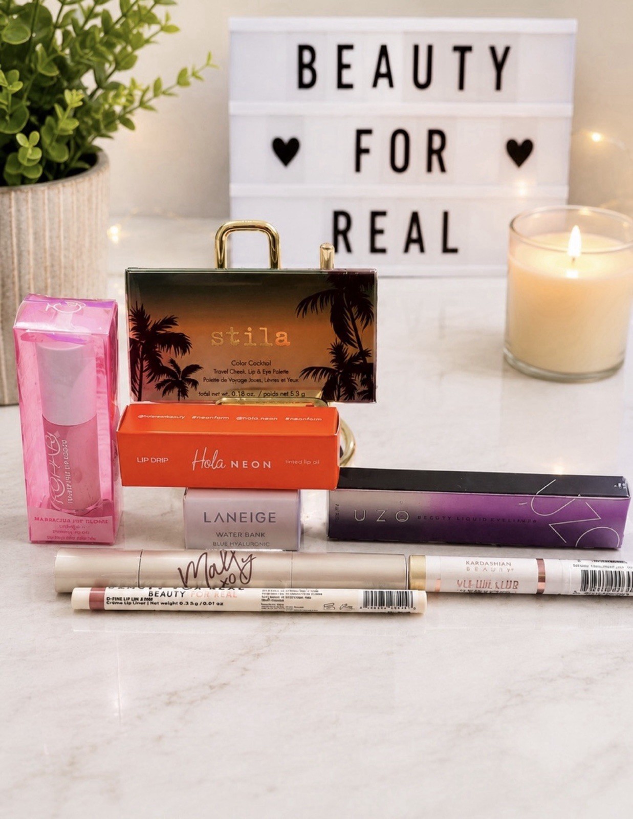 Make Up Beauty Bundle Lot Stila Laneige U2O Hola Lip Product New!