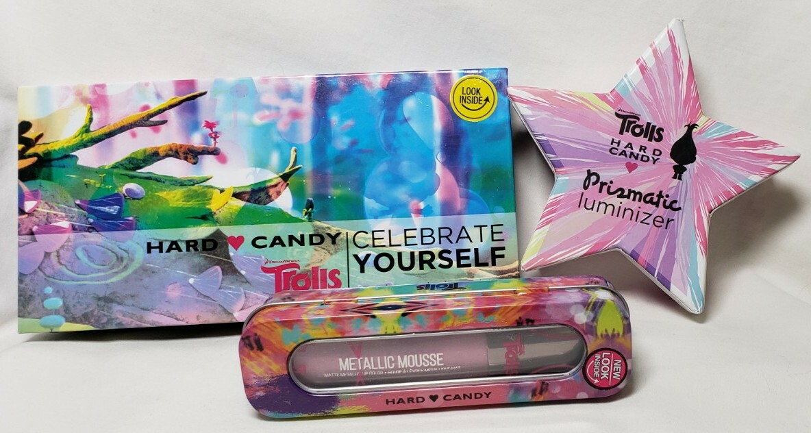 NIB Hard Candy Trolls Eyeshadow Palette & Prismatic Luminizer & Metallic Mousse
