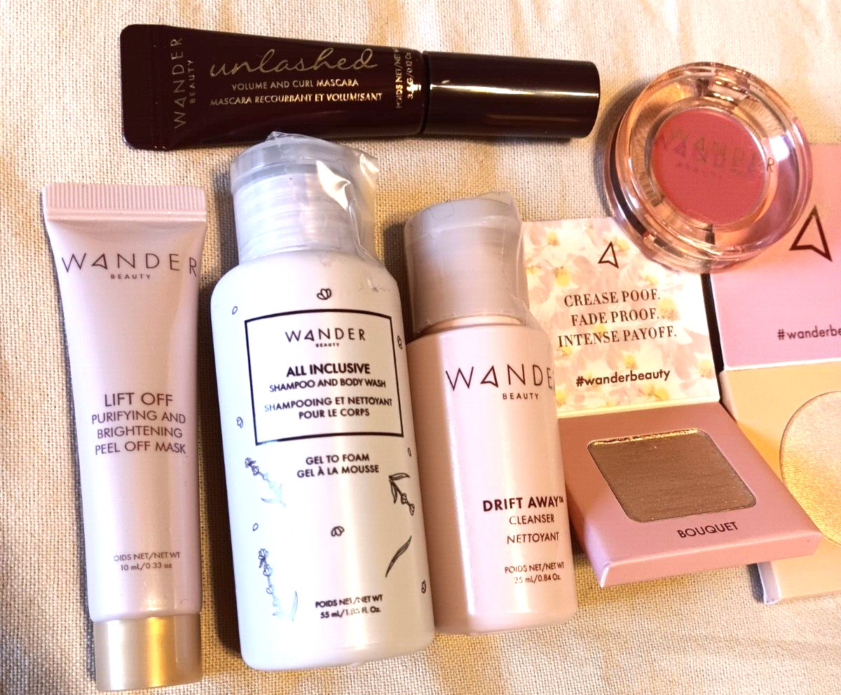 Wander Beauty Shampoo Body Wash Cleanser Mascara Mask Eyeshadow Lip Cheek Lot