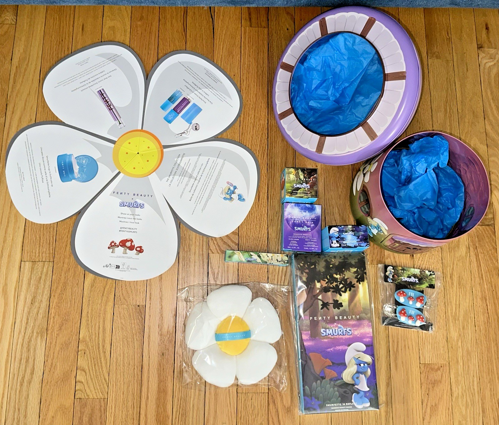 Fenty Beauty x Smurfs – The Smurfette Collection Tin 10 Pc Set LIMITED EDITION