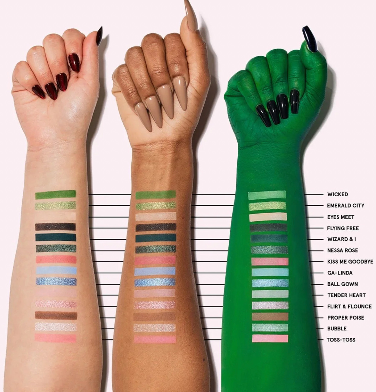One/Size WICKED Unlimited Eye Face Palette Defying Gravity Highlighter Brush NIB