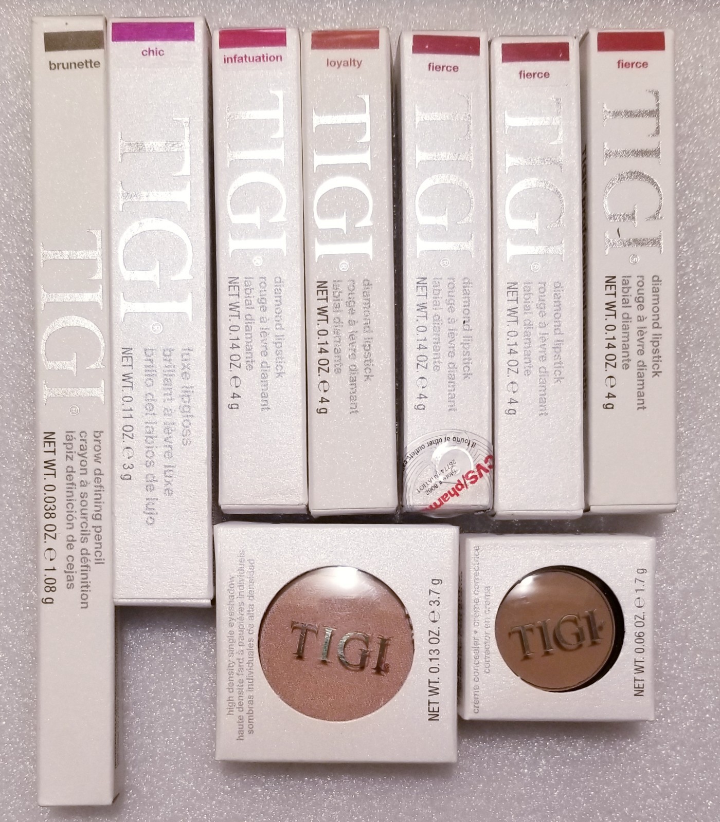 TIGI Cosmetics 9 Piece Bundle Makeup Lipstick Gloss Eyeshadow Concealer NEW