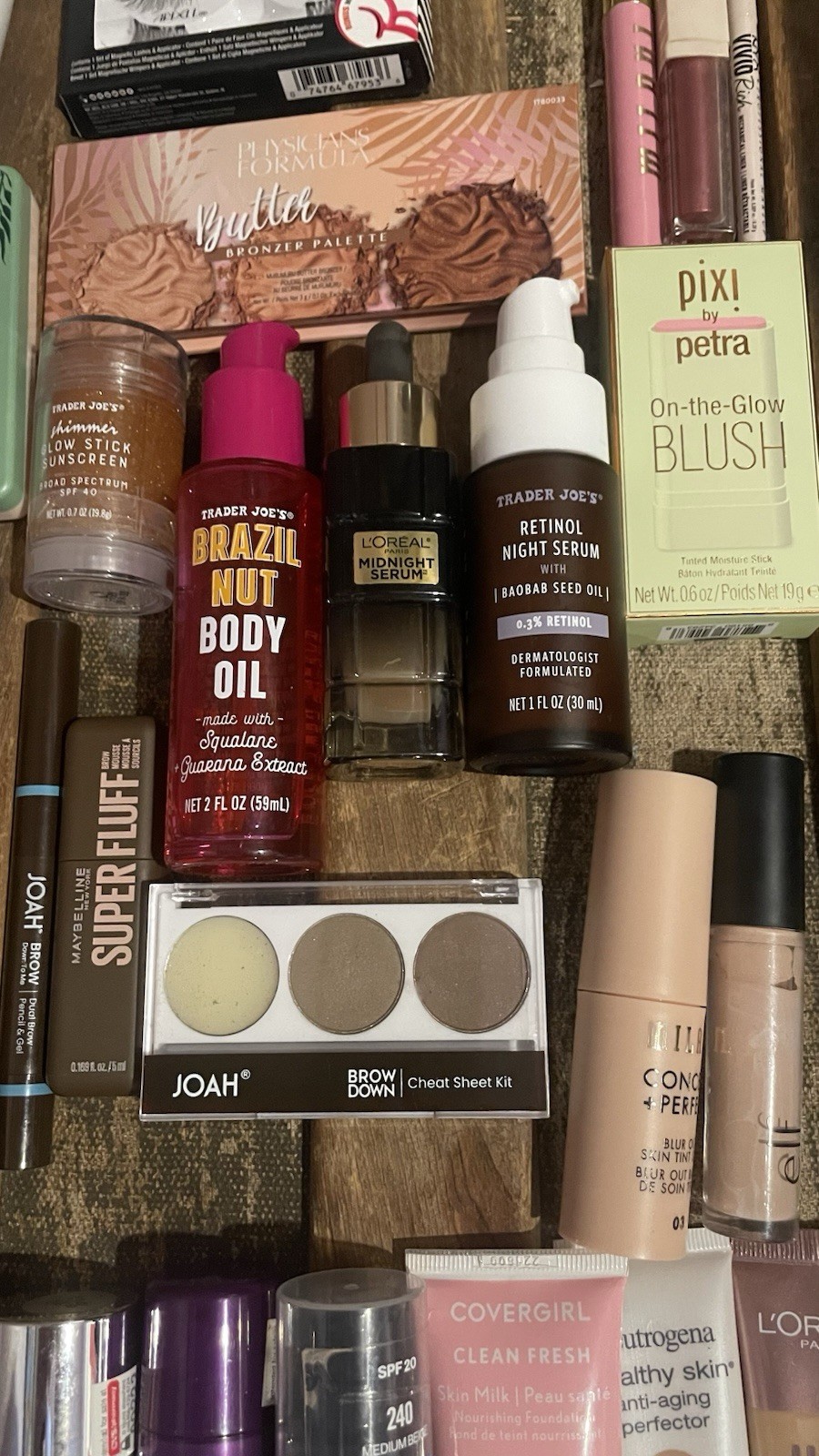 Huge makeup lot 60+ items Revlon Elf Neutrogena Nyx Milani Pixi L’Oréal Joah