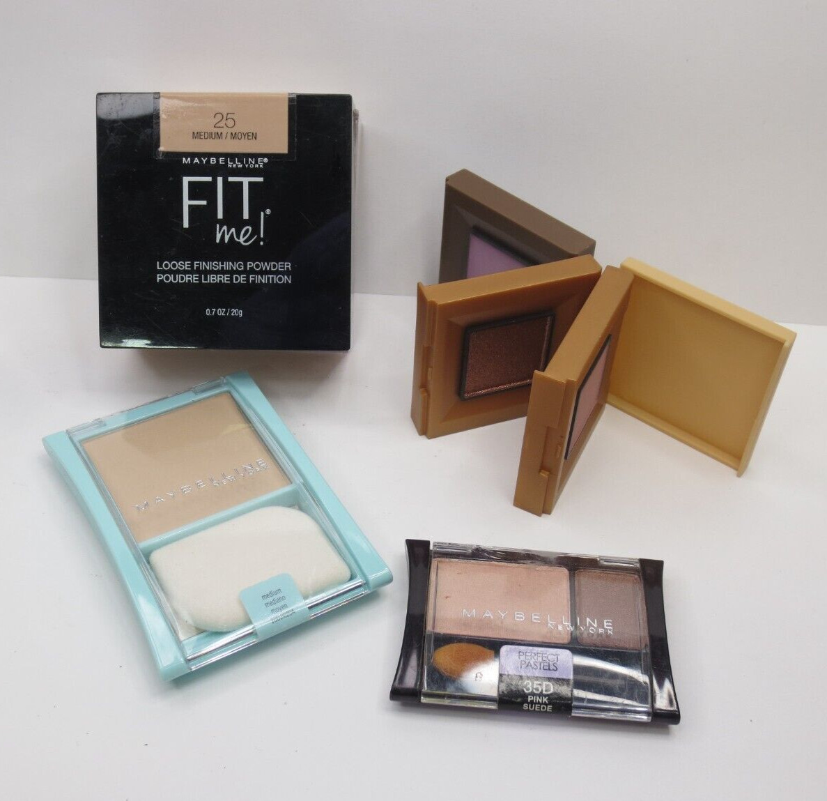 MAYBELLINE 5 PC ASSORTED MAKEUP – SHADOW, POWDER & LINER *DETAILS*