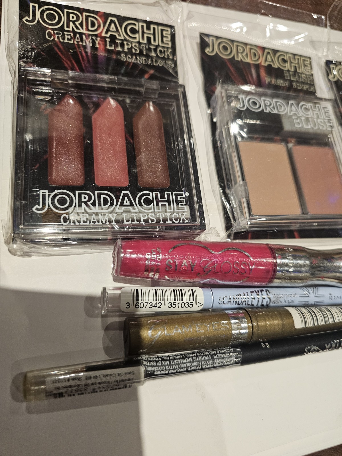Assorted Makeup Lot 8 Pcs Jane Rimmel Jordache Eyeliner Lip Gloss Blush