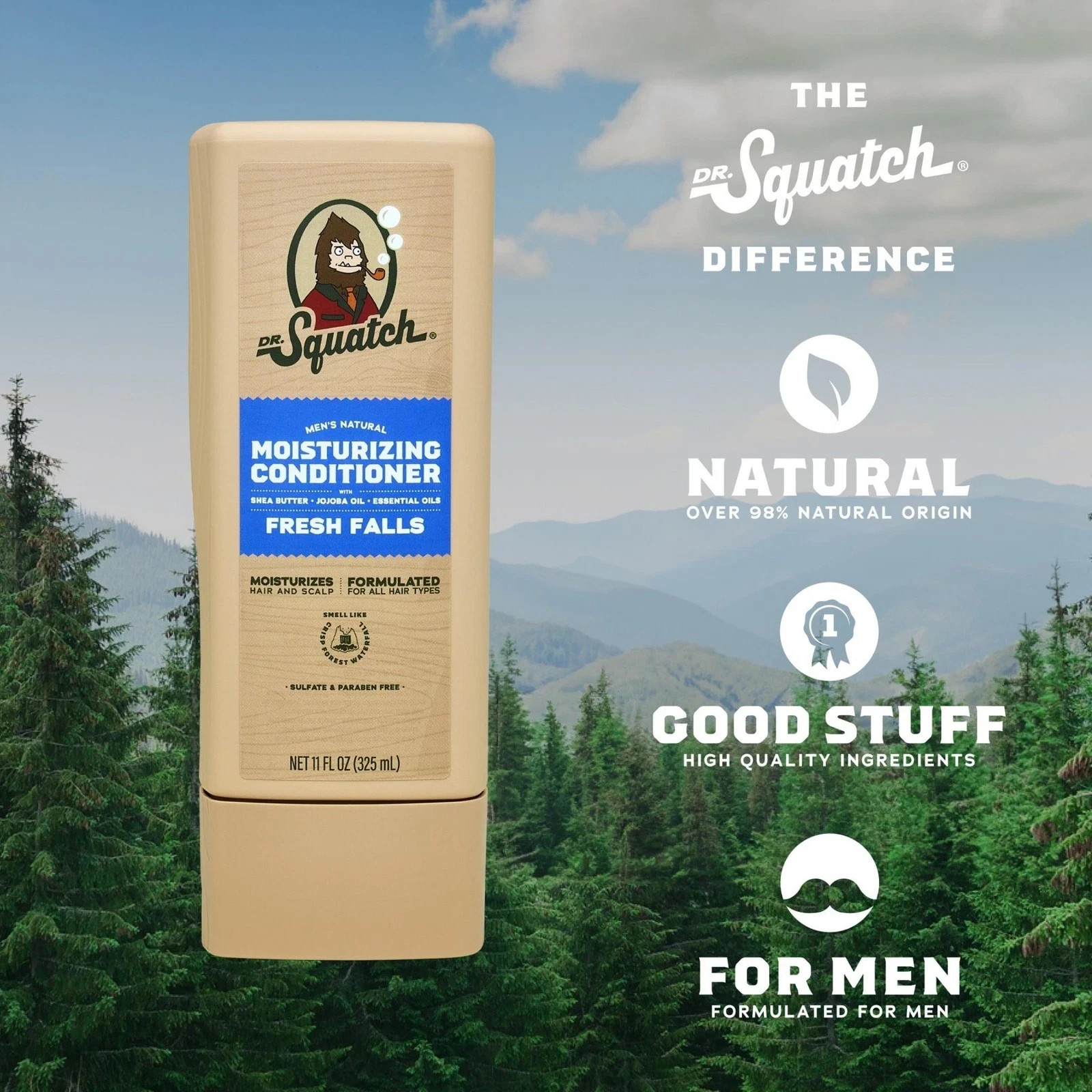 Dr. Squatch Fresh Falls Natural Hair Conditioner for Men, 11 fl oz PACK OF 5