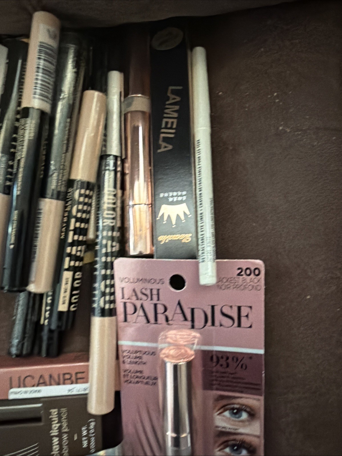 Lot of 45 Piece New Eye & Brow Makeup Products Eyeliner Mascara Maybelline NYX