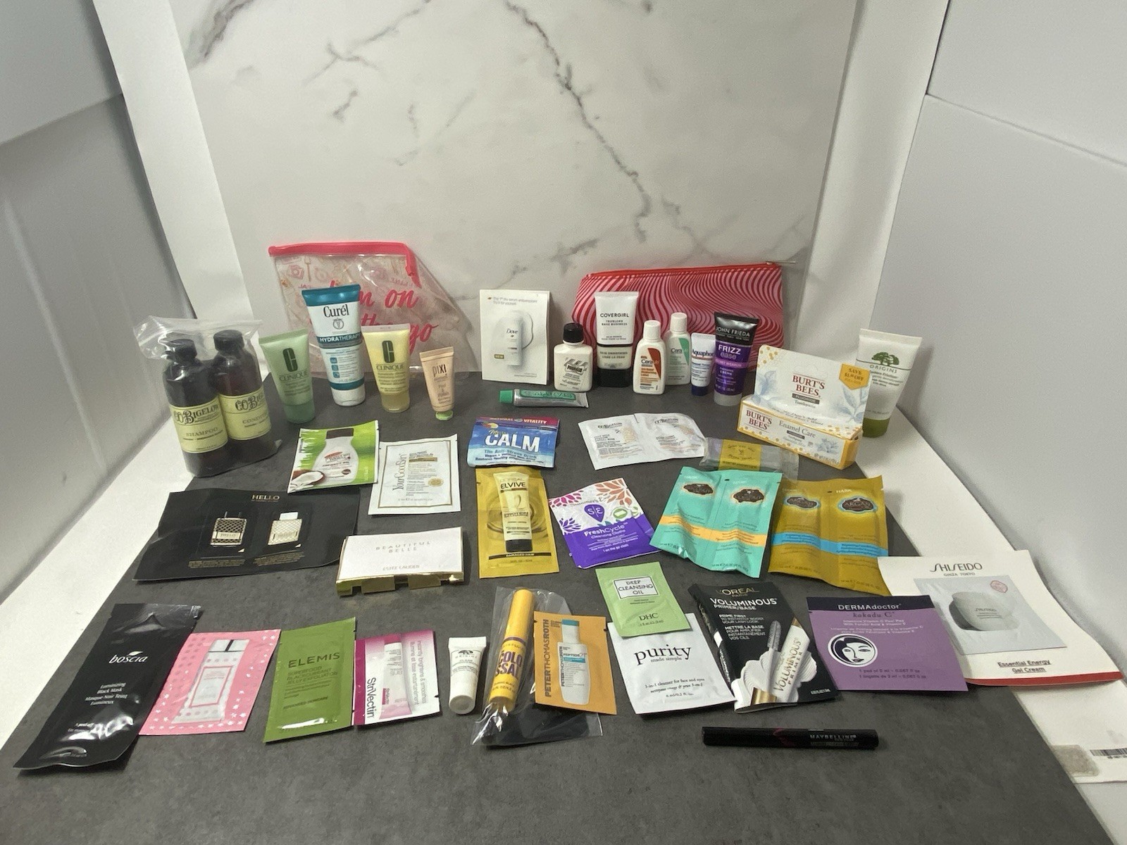 Walgreens Beauty Skincare Products 42 Pc Lot Mini Travel Sample +Bag