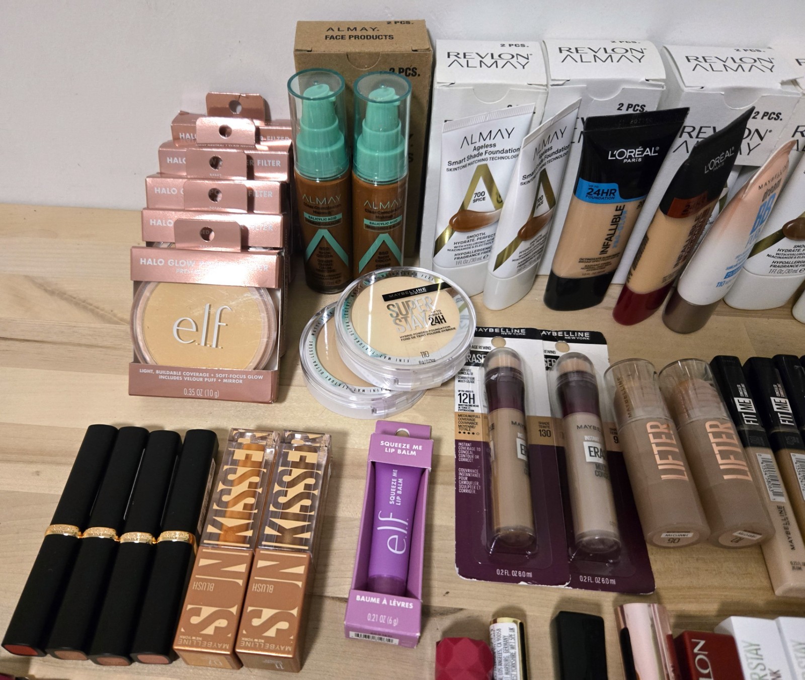 100 Pc Mixed Makeup Wholesale Lot – Revlon Elf Maybelline L’Oreal Milani Nyx