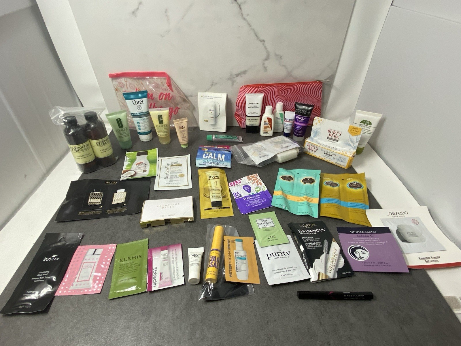 Walgreens Beauty Skincare Products 42 Pc Lot Mini Travel Sample +Bag