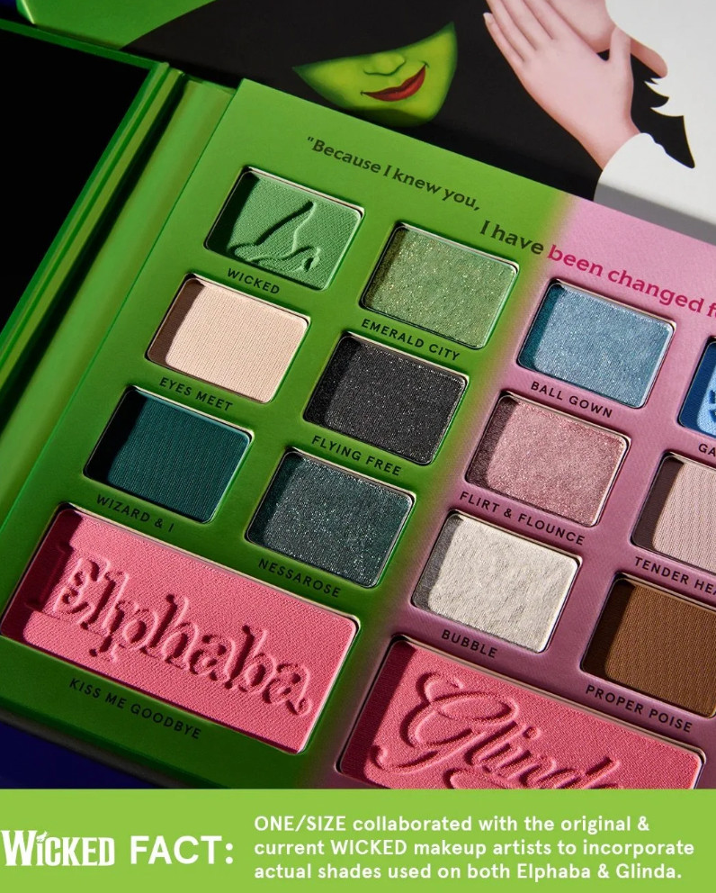 One/Size WICKED Unlimited Eye Face Palette Defying Gravity Highlighter Brush NIB