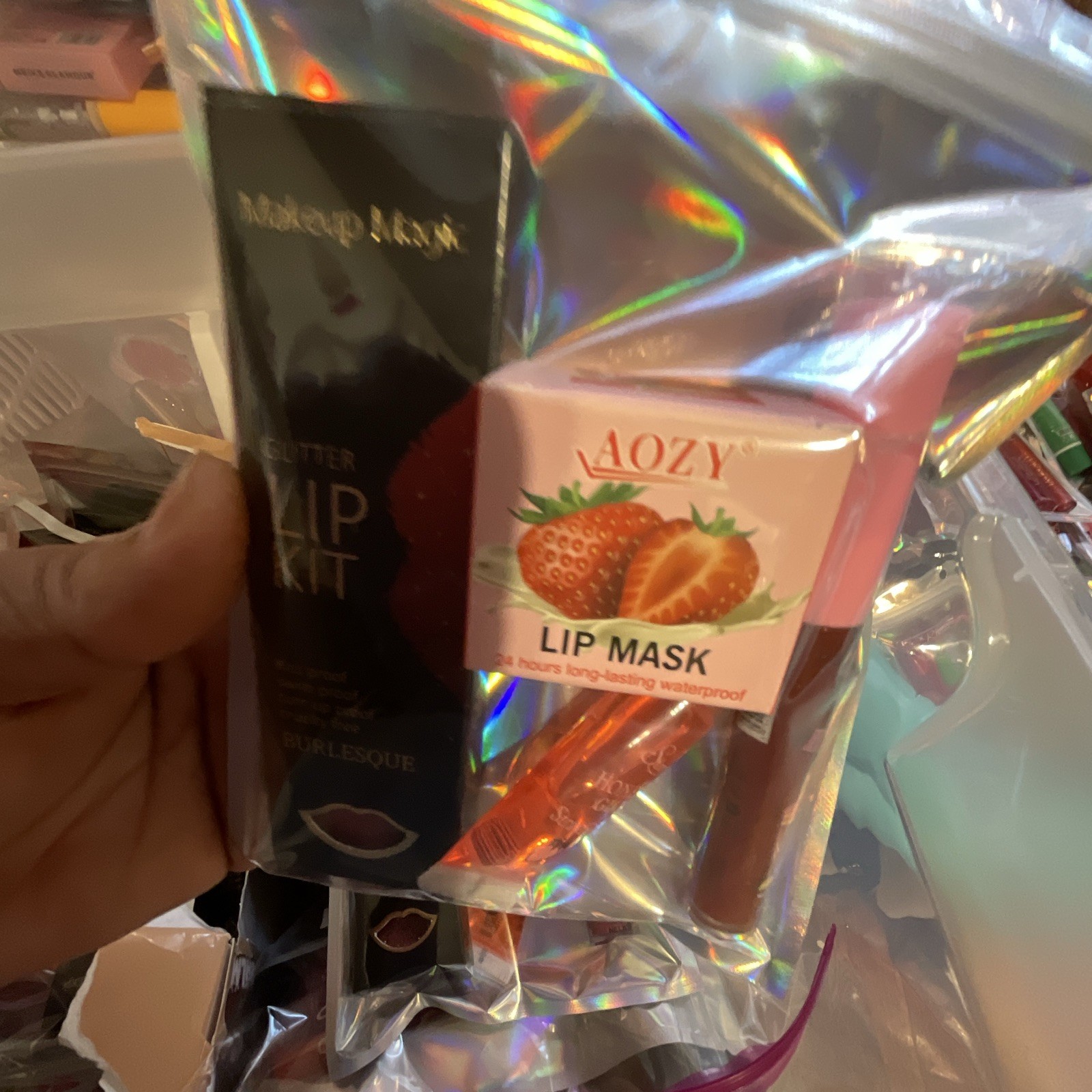 Assorted Full Size Makeup Lot AOZY Lip Mask + Makeup Magic Glitter Kit