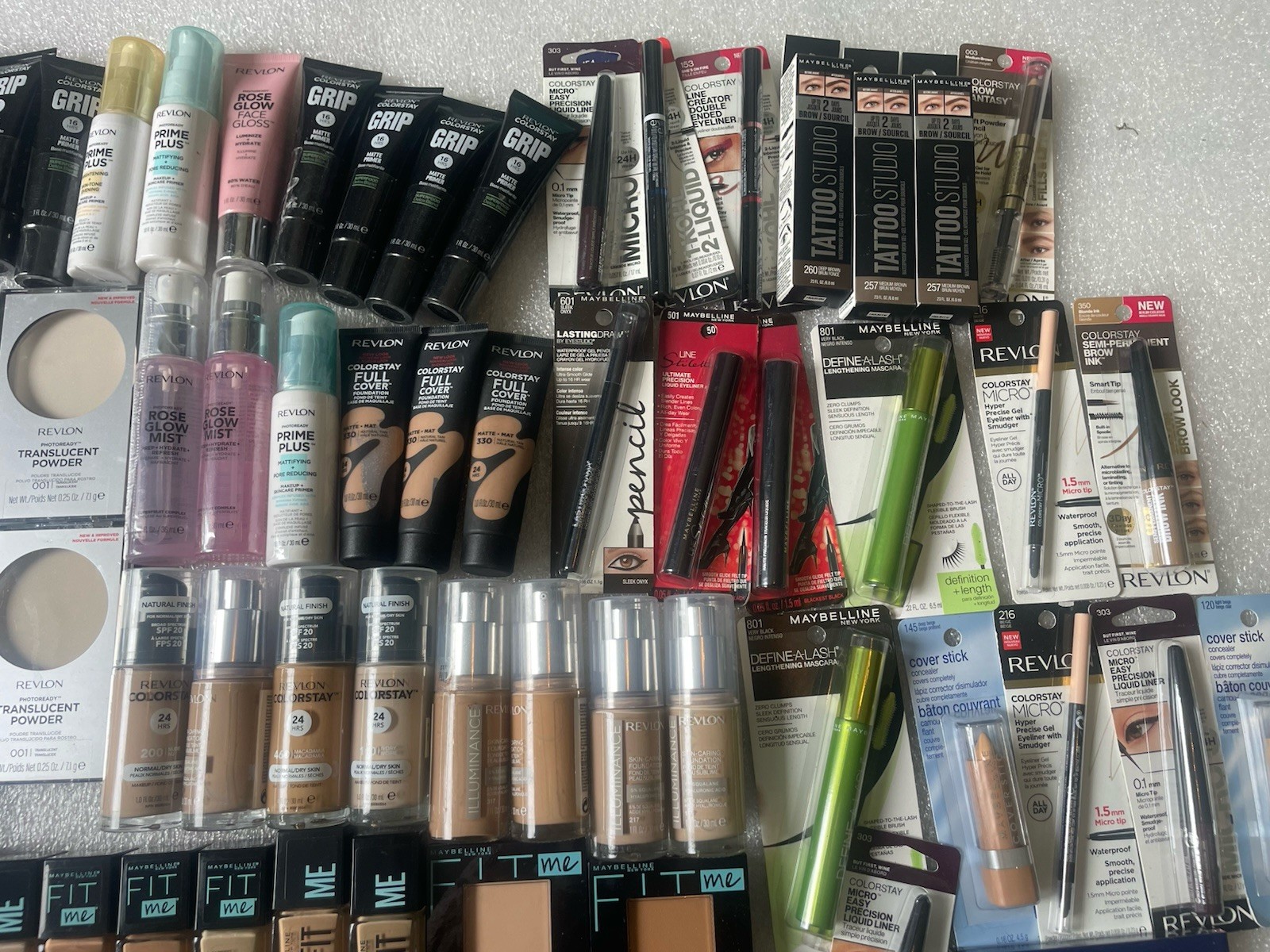100 X Maybelline/ Revlon Mixed Makeup Lot! Assorted With Dups View Eye, Lip, Fac