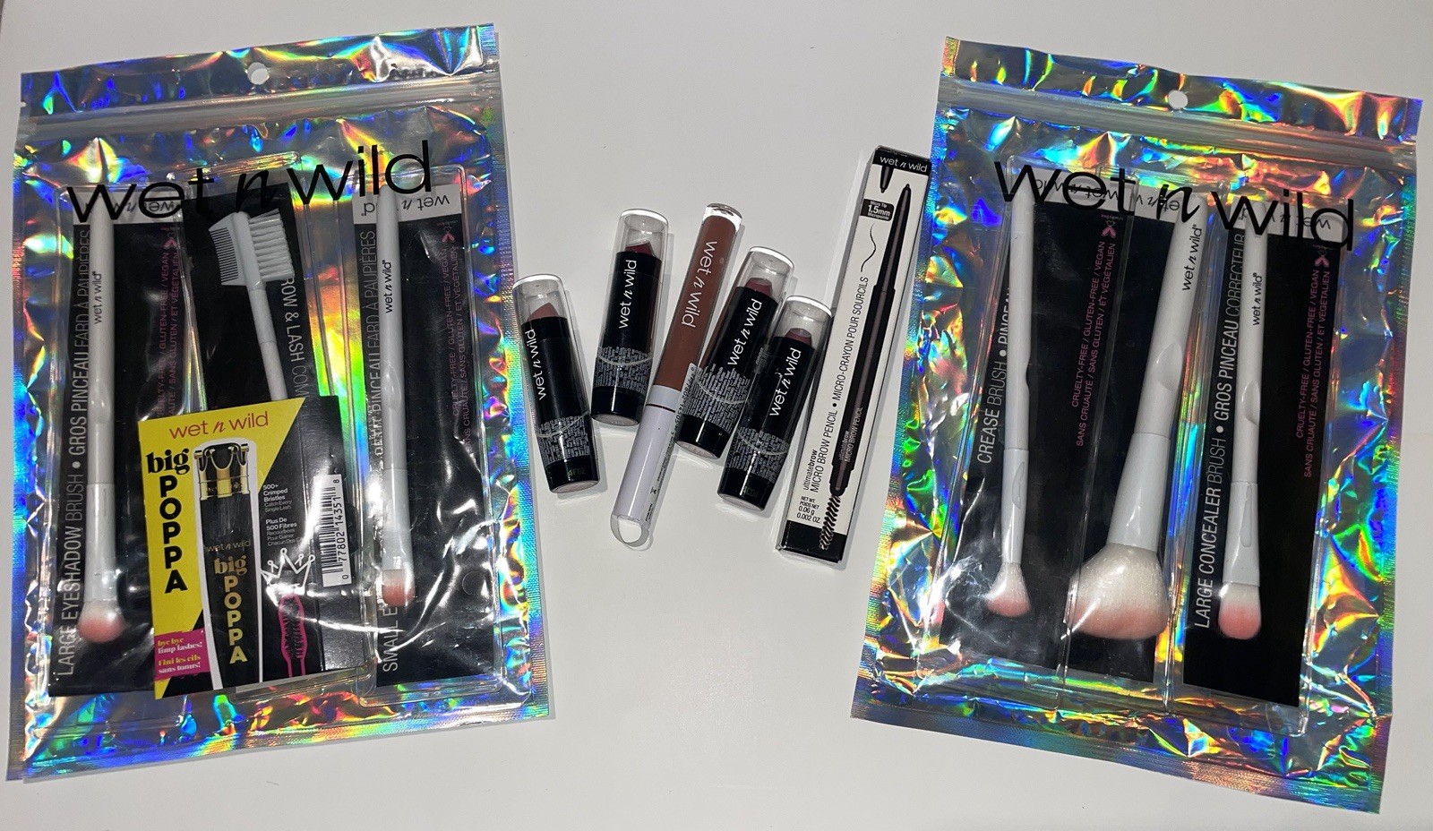 Deluxe Makeup Lot wet n’ wild Lipsticks,Makeup Brushes,Brow Pencil,Mini Mascara
