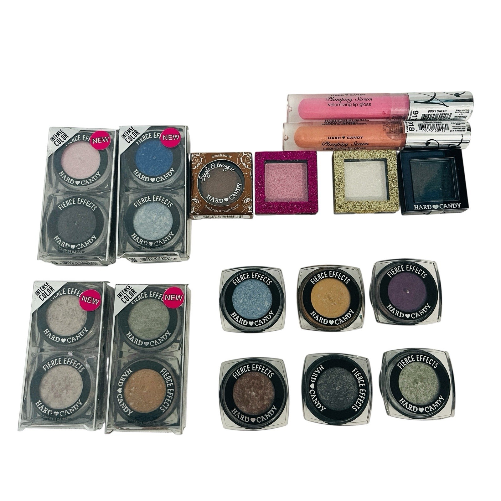 Hard Candy New Sealed Eye Shadow and Plumping Serum Lip Gloss Lot